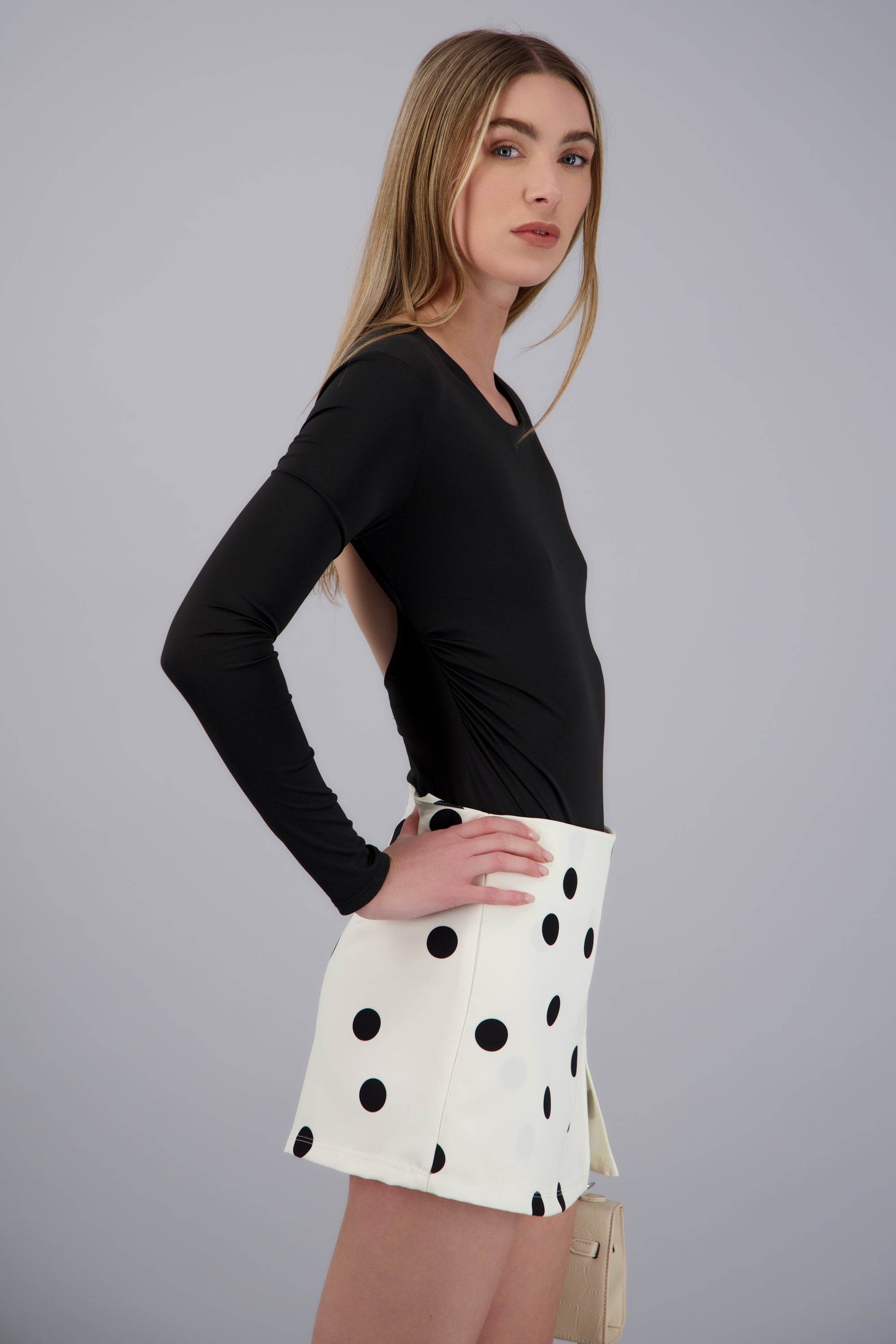 Bodysuit drapeado escote espalda NEGRO