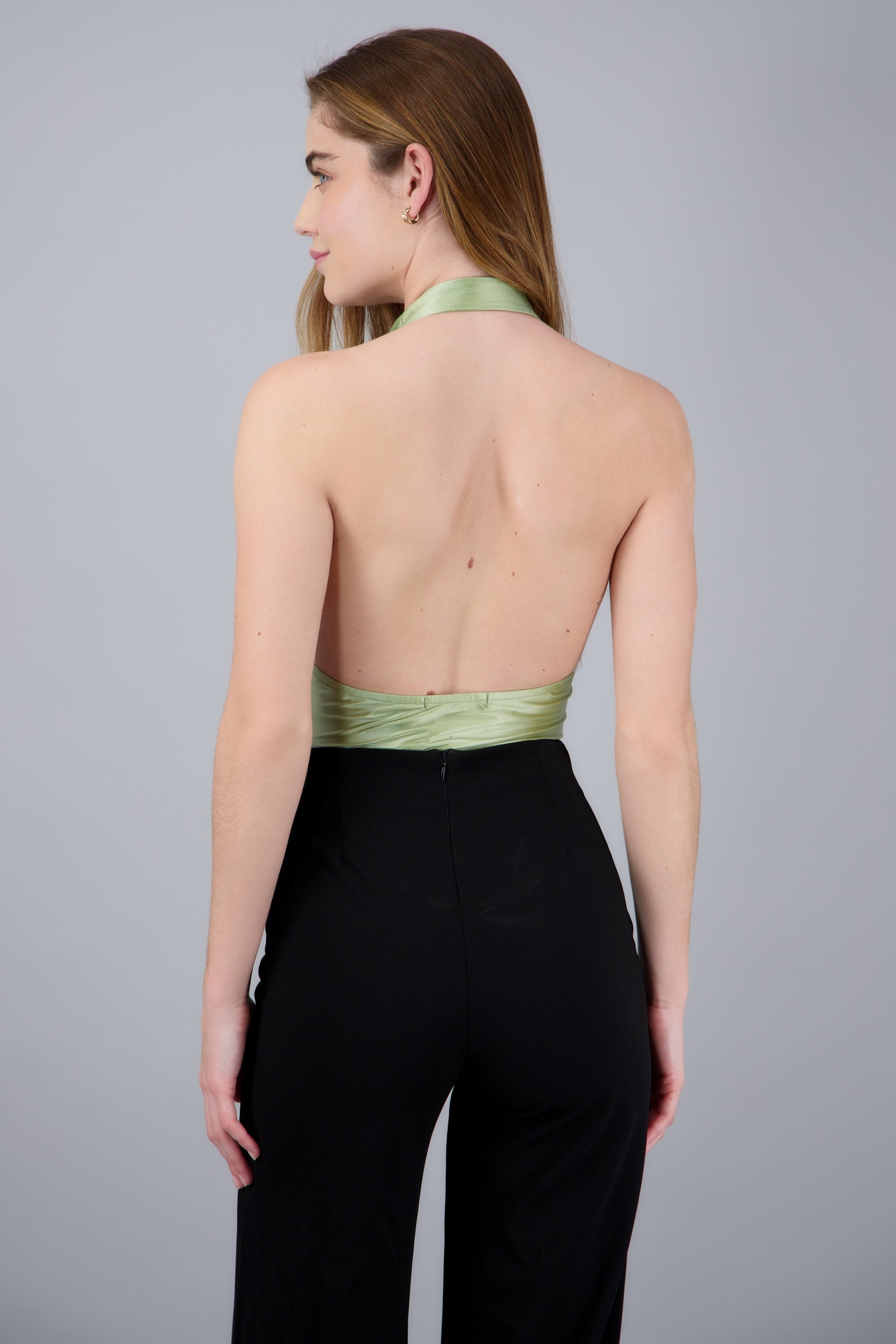 Body halter escote cascada butter VERDE LIMA