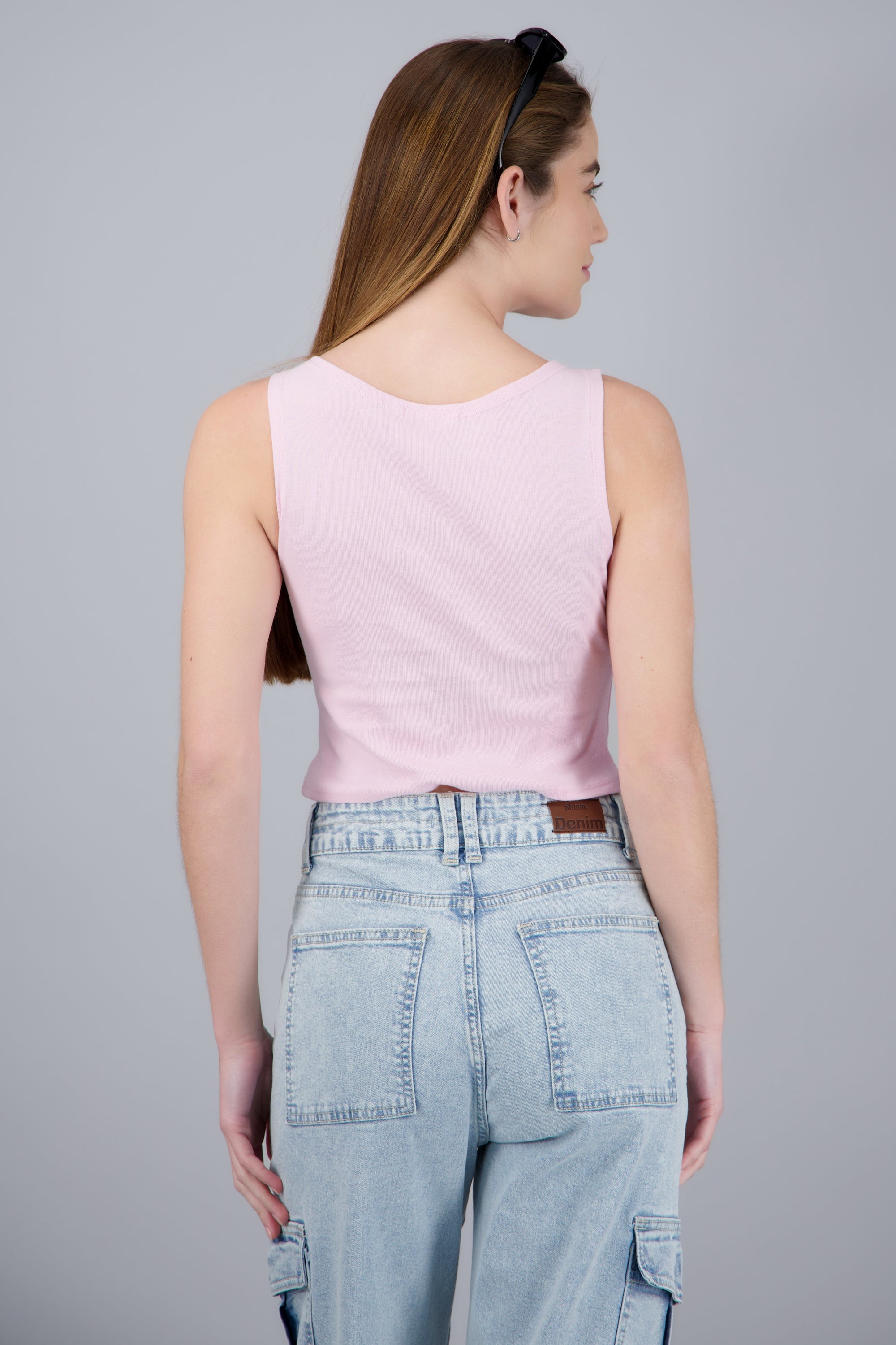 Top sin manga escote barco ROSA PASTEL