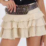 Falda Olanes Con Cinturon