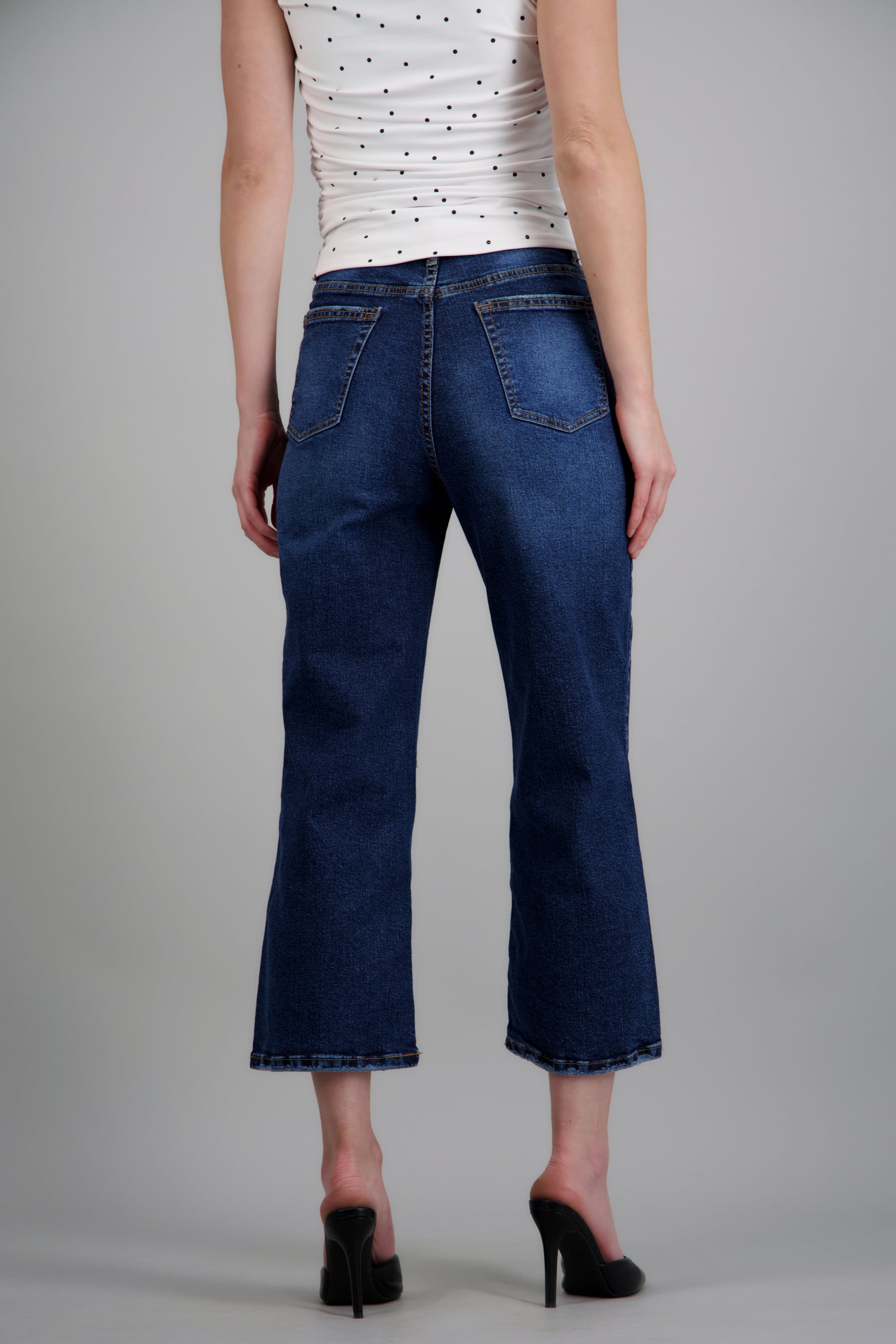 Jeans cropped mid rise DARK WASH
