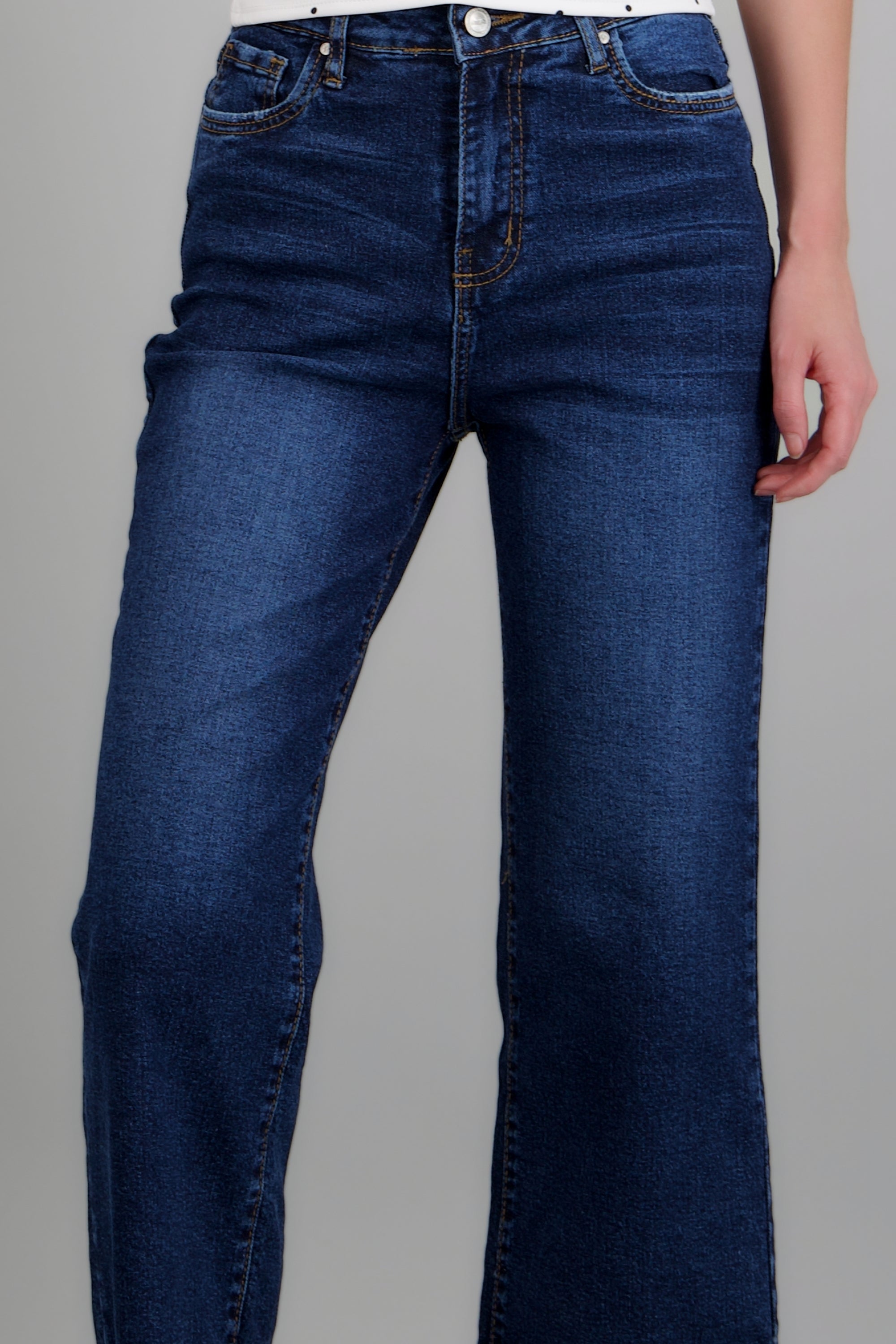 Jeans cropped mid rise DARK WASH