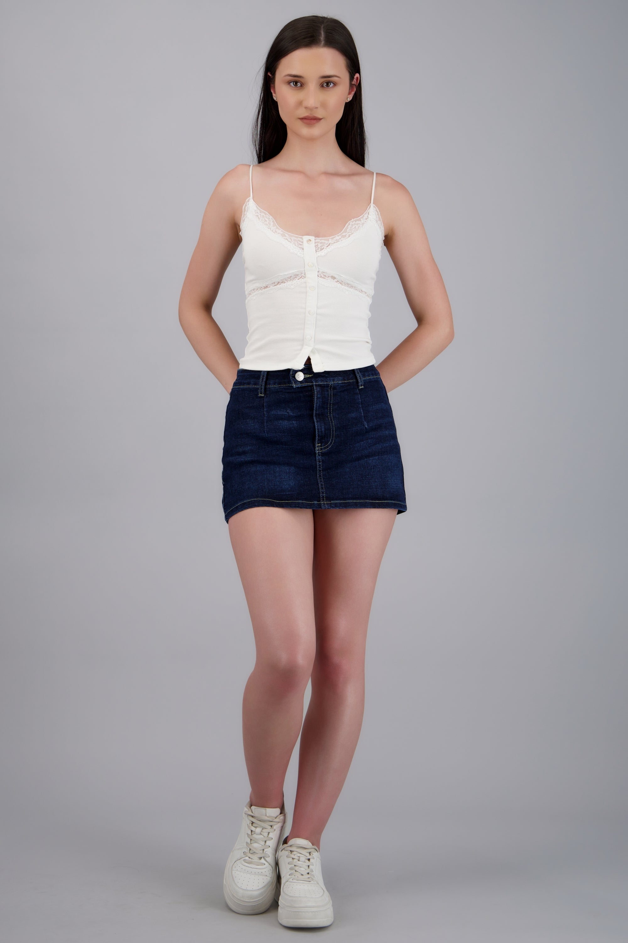 Skort pretina ancha DARK WASH
