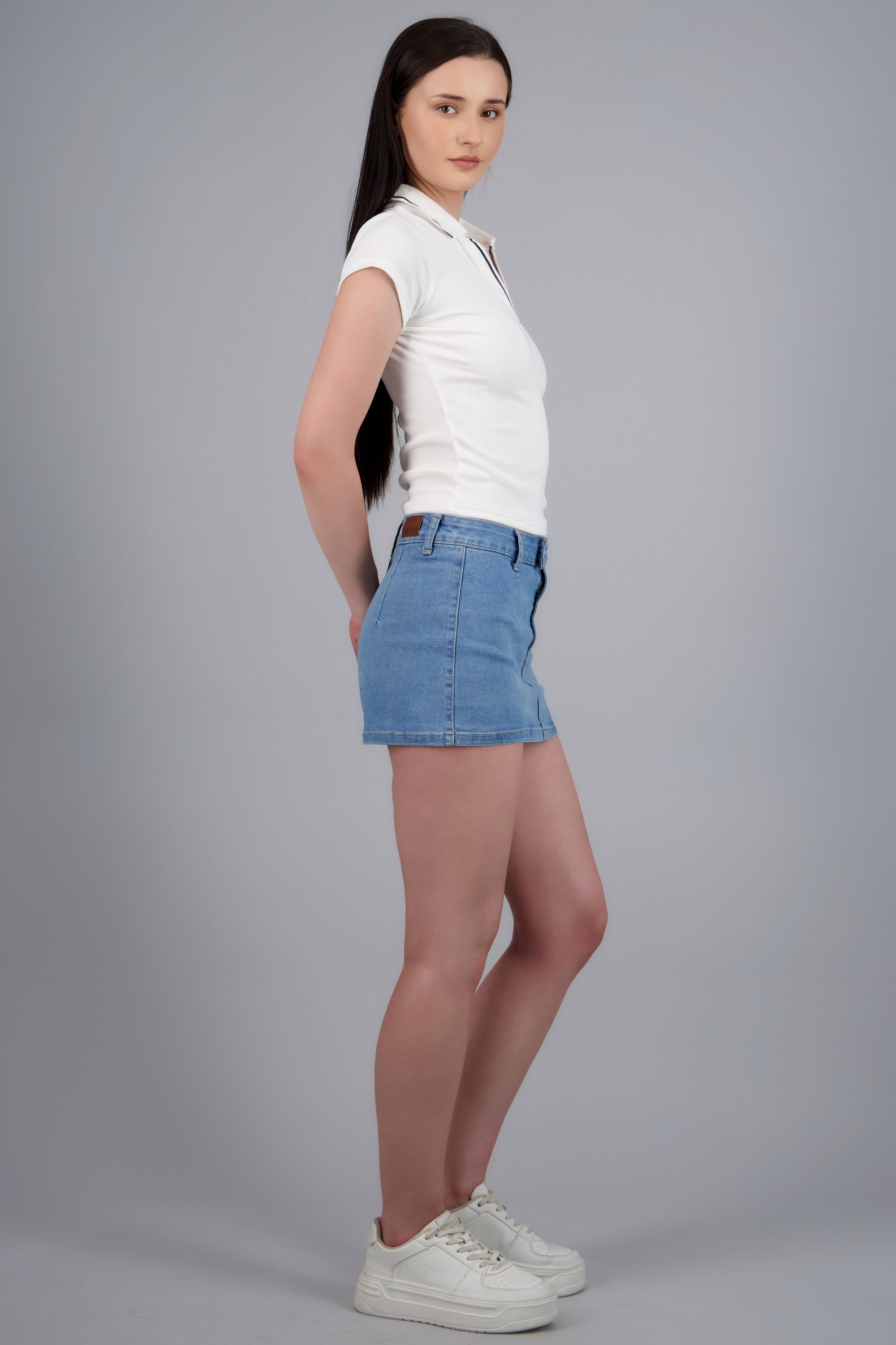 Skort pretina ancha MEDIUM WASH