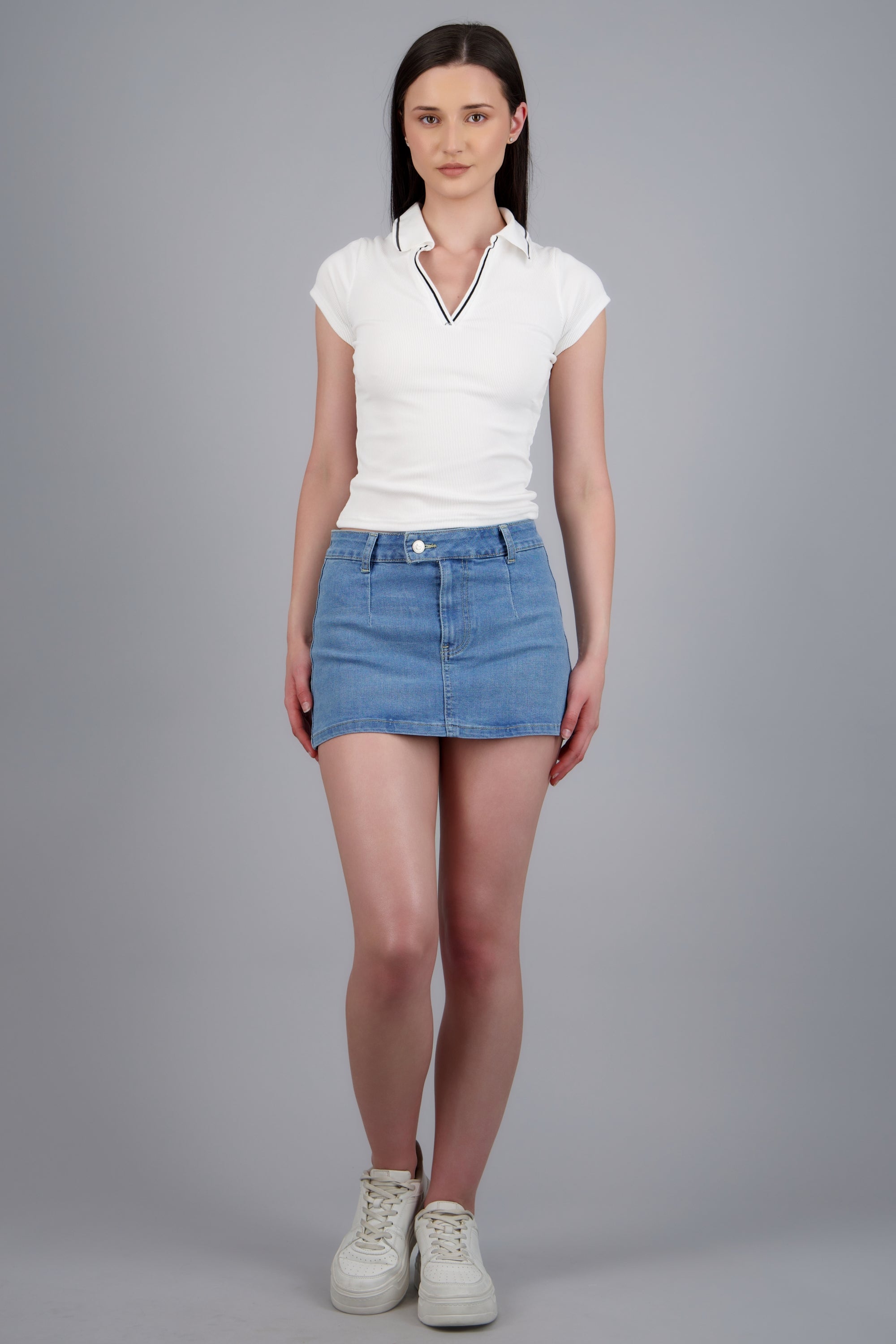 Skort pretina ancha MEDIUM WASH