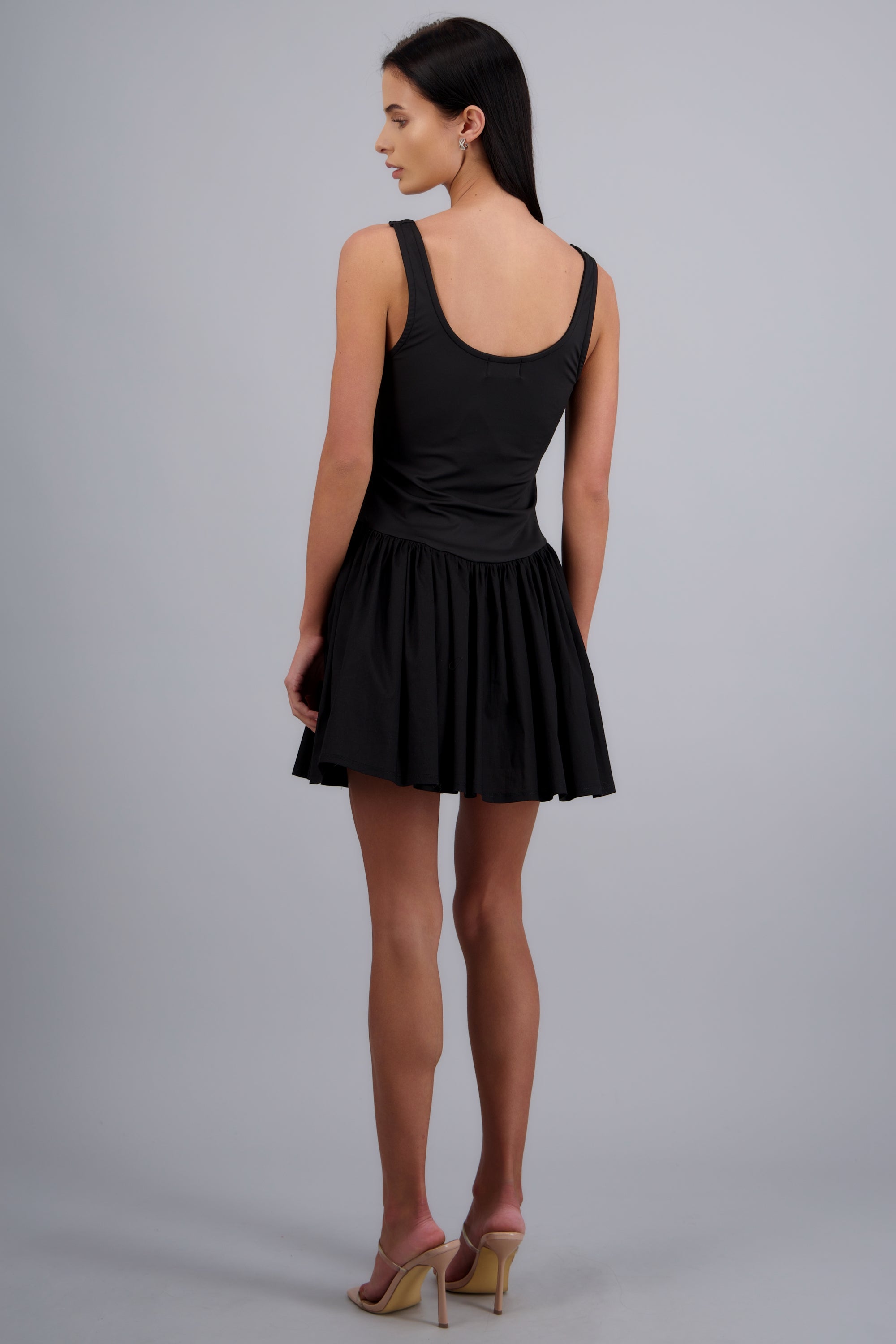 Vestido mini corset detalle costuras NEGRO