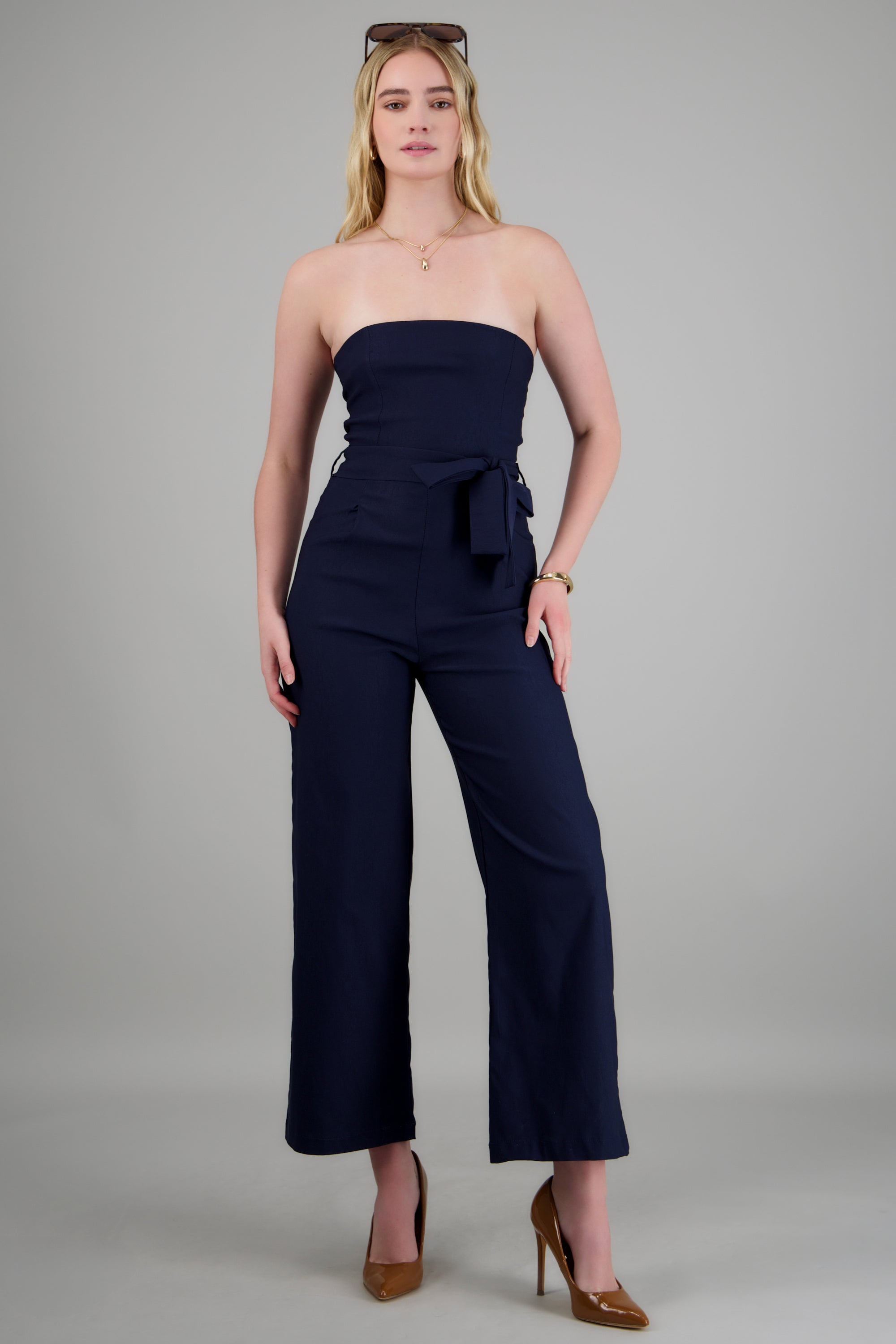 Jumpsuit strapless con cinto MARINO