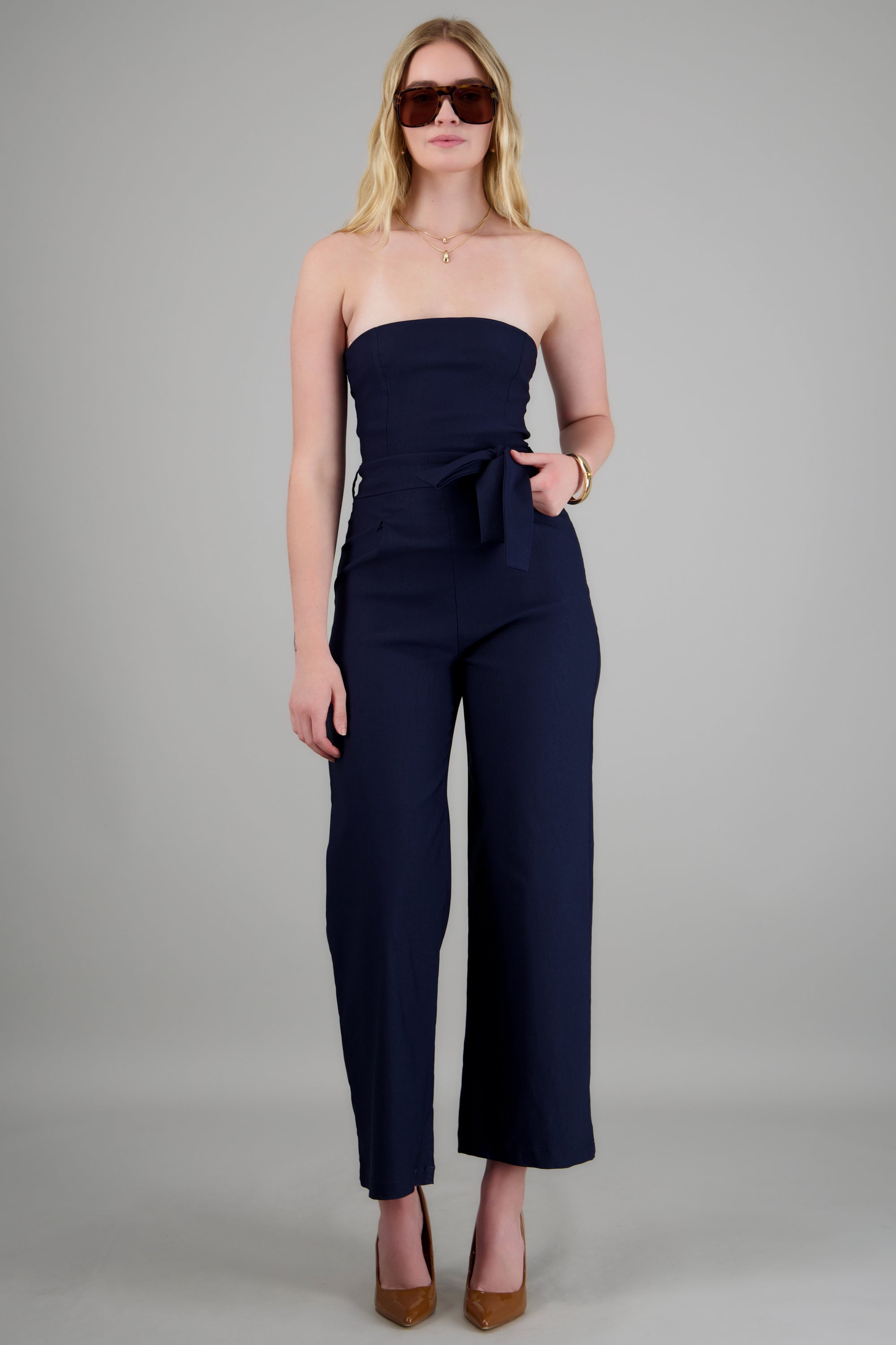 Jumpsuit strapless con cinto MARINO