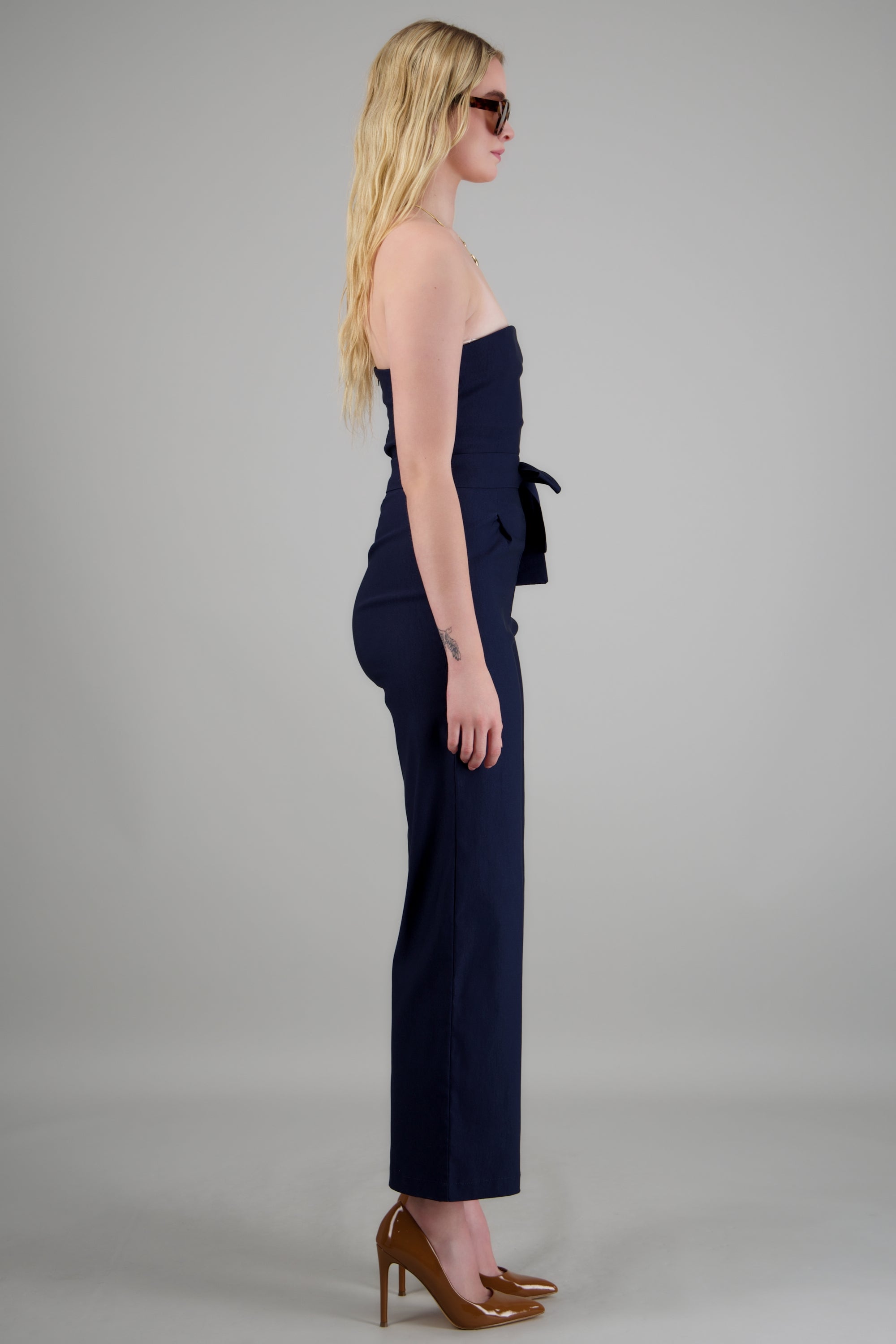 Jumpsuit strapless con cinto MARINO