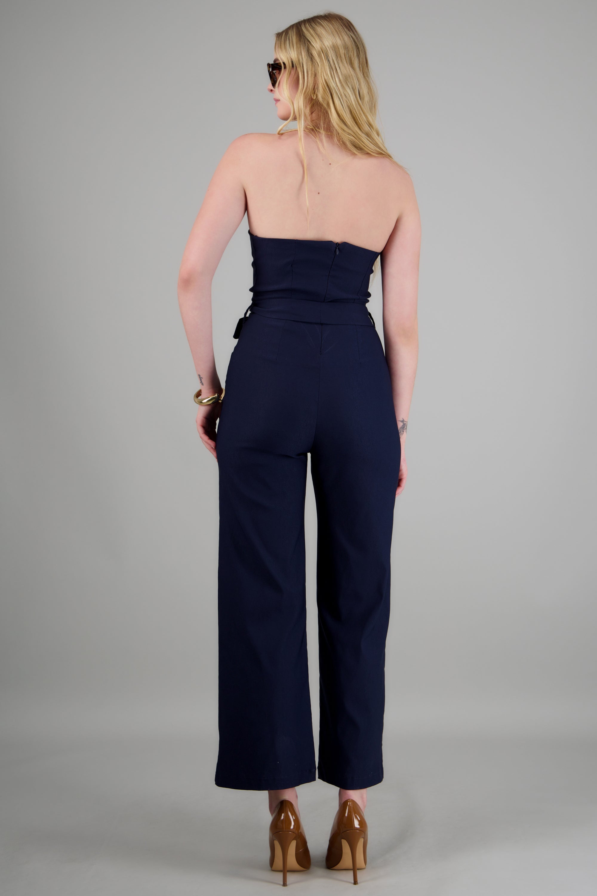 Jumpsuit strapless con cinto MARINO