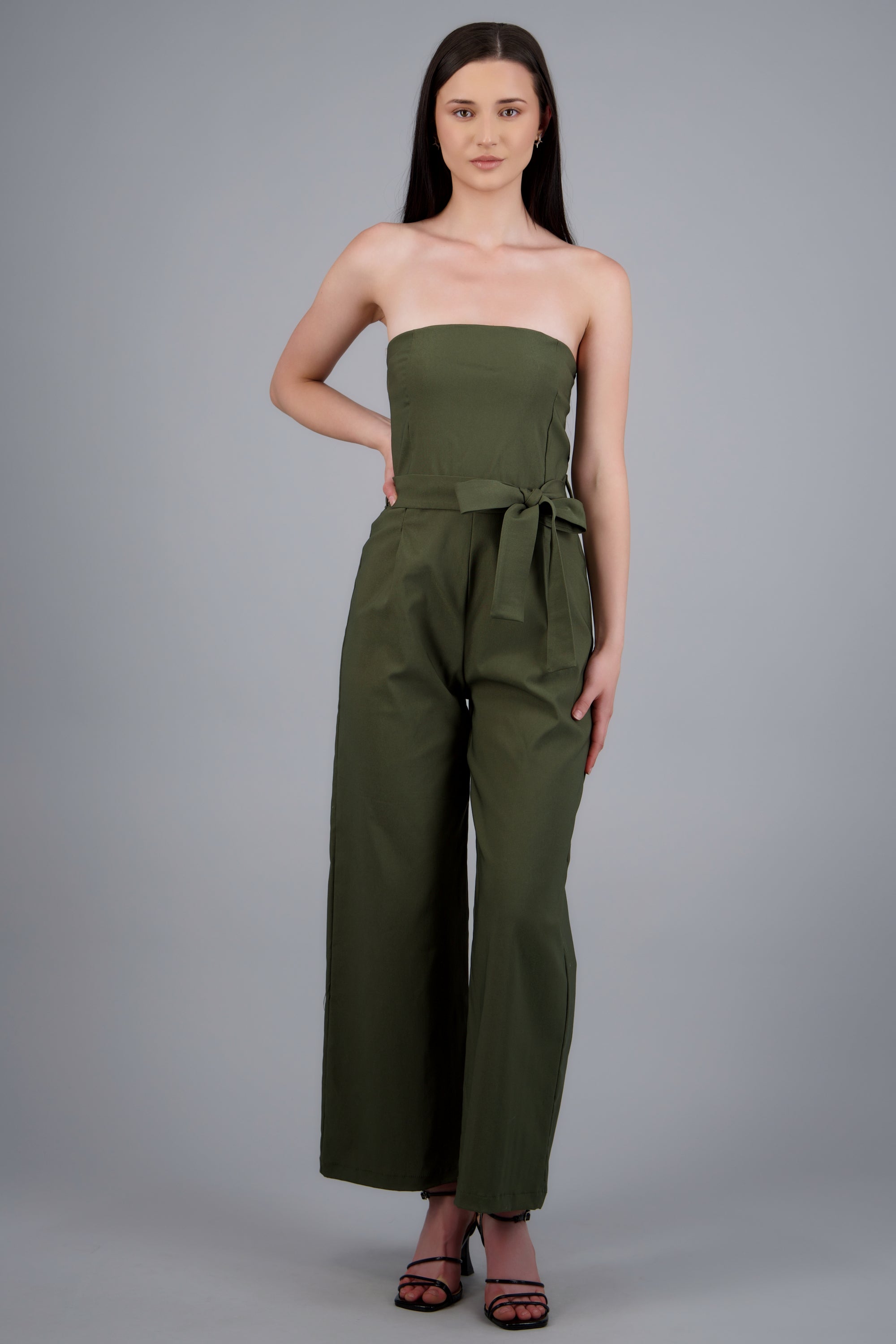 Jumpsuit strapless con cinto OLIVO