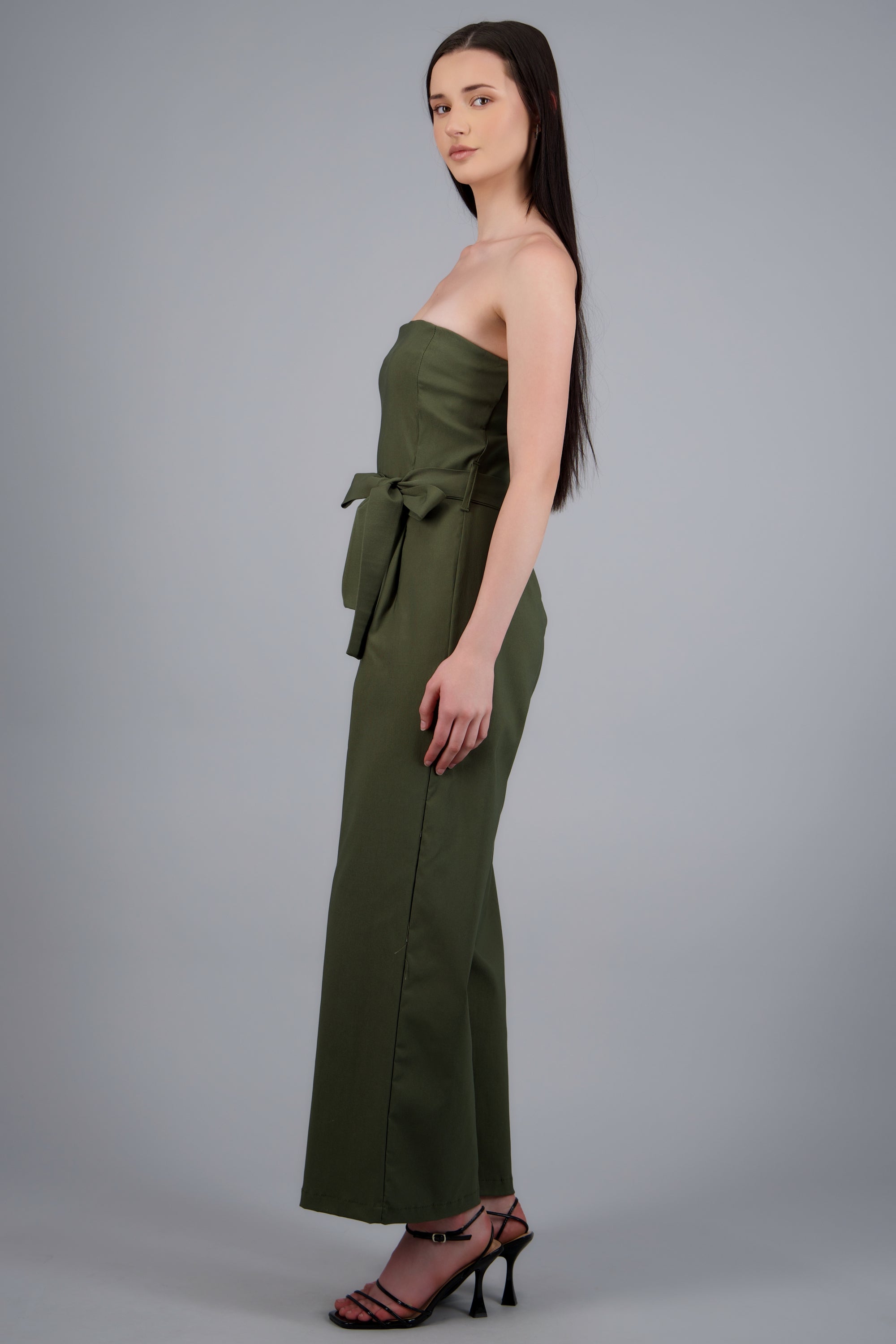 Jumpsuit strapless con cinto OLIVO