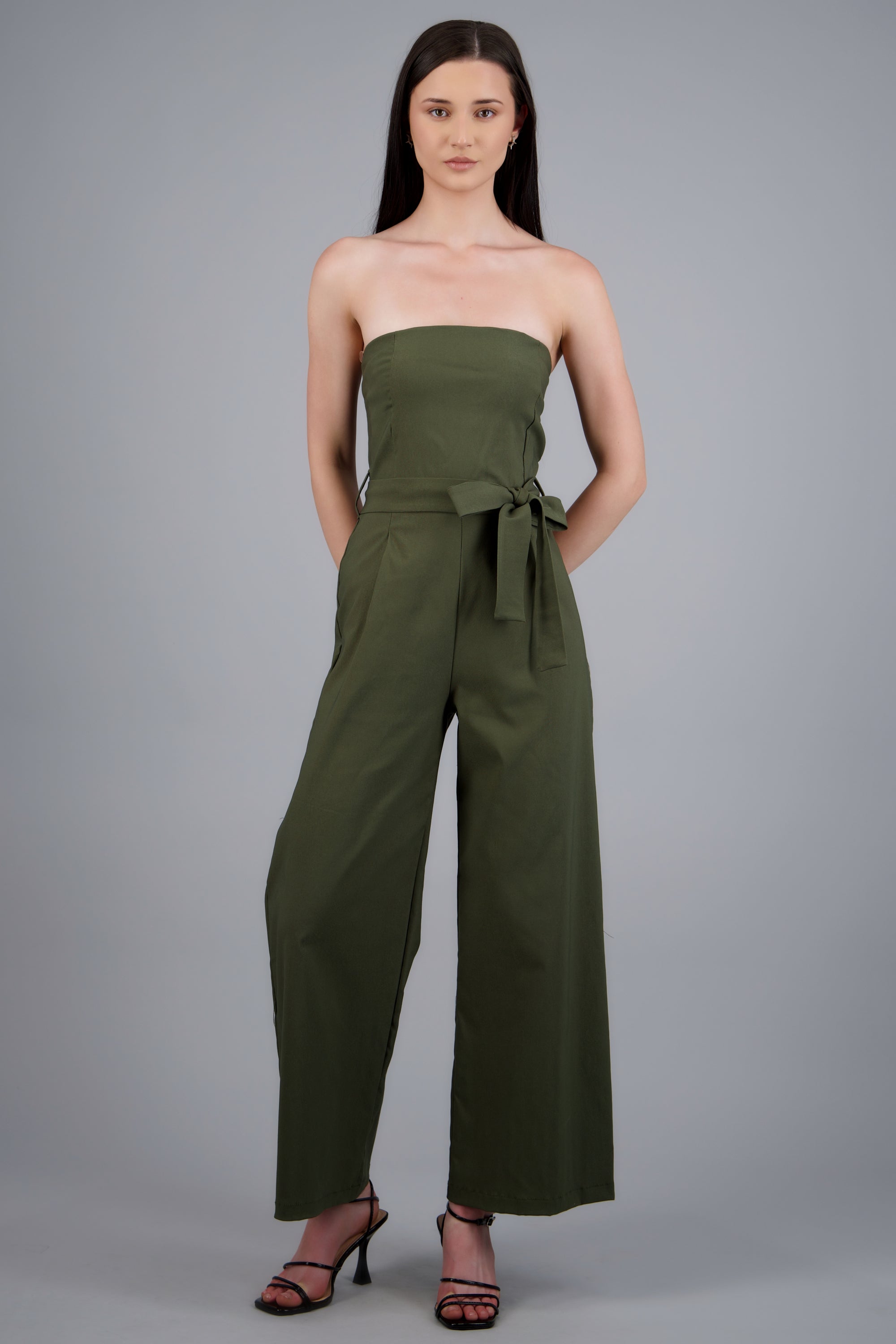 Jumpsuit strapless con cinto OLIVO