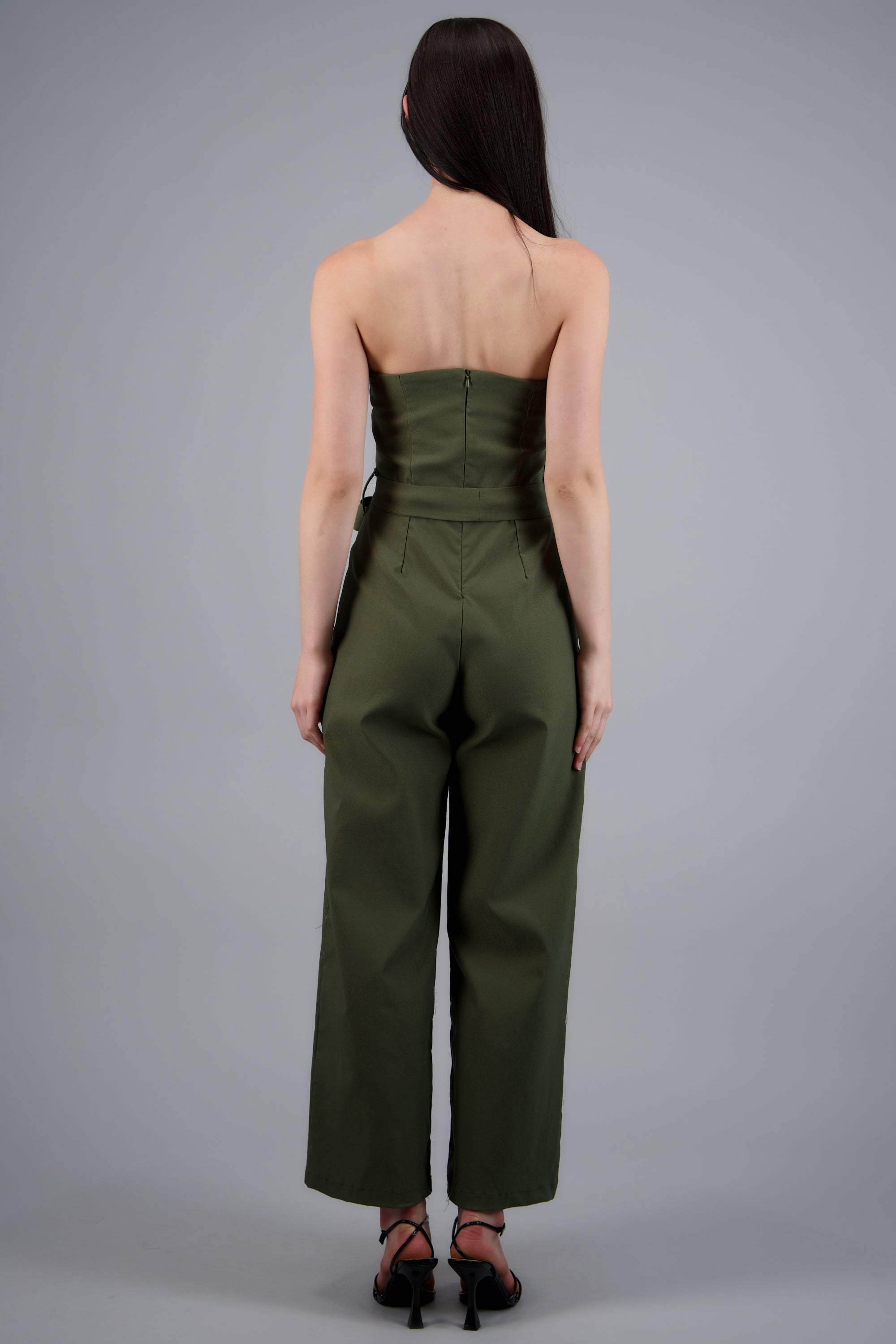 Jumpsuit strapless con cinto OLIVO