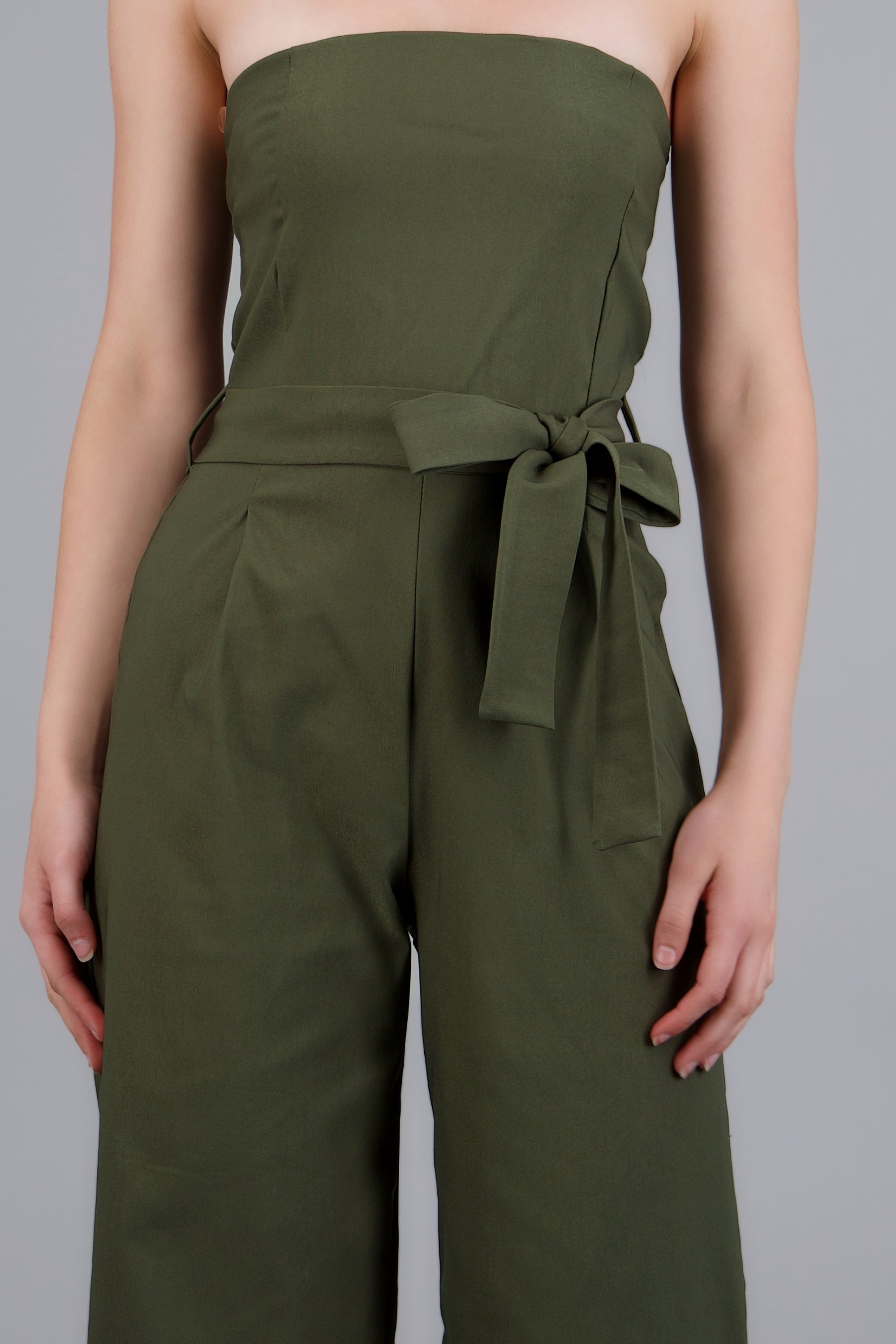 Jumpsuit strapless con cinto OLIVO