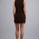 Vestido blazer tableado con botones