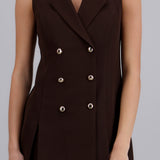 Vestido blazer tableado con botones