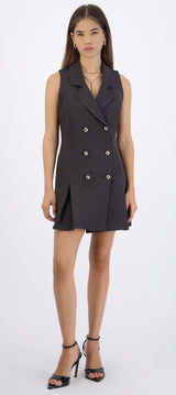 Vestido blazer tableado con botones