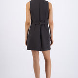 Vestido blazer tableado con botones