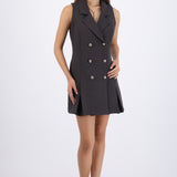 Vestido blazer tableado con botones