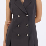 Vestido blazer tableado con botones