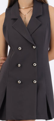 Vestido blazer tableado con botones