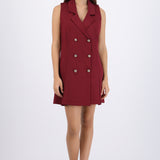 Vestido blazer tableado con botones