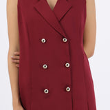 Vestido blazer tableado con botones