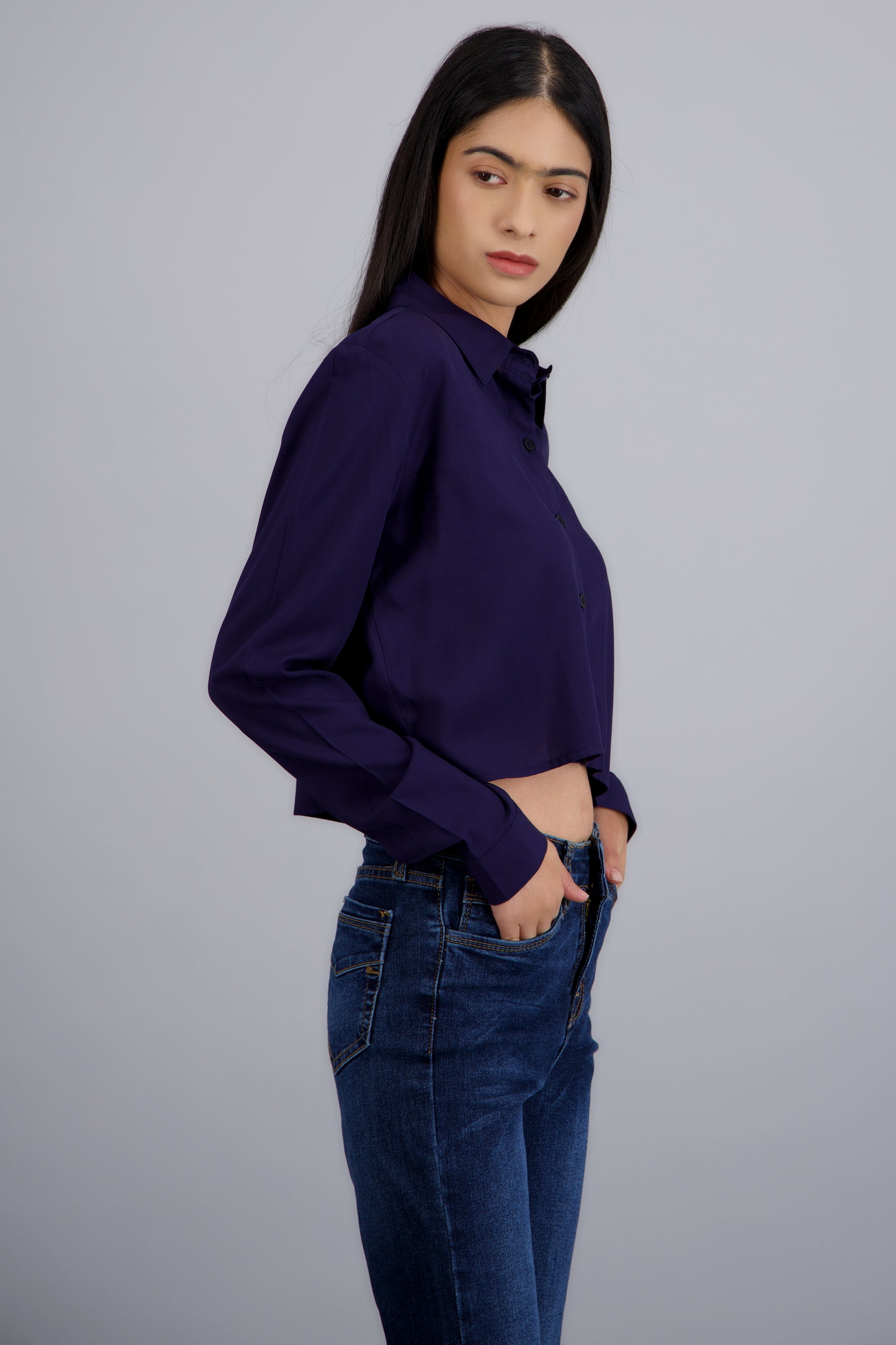 Camisa corta lisa MARINO