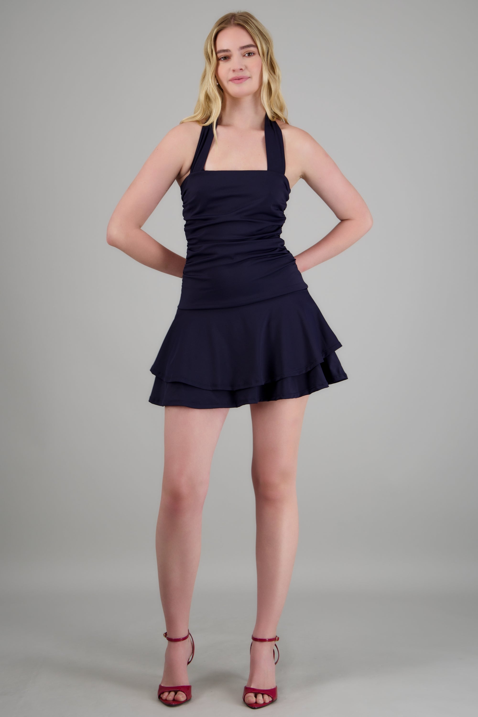 Vestido mini strapless halter MARINO