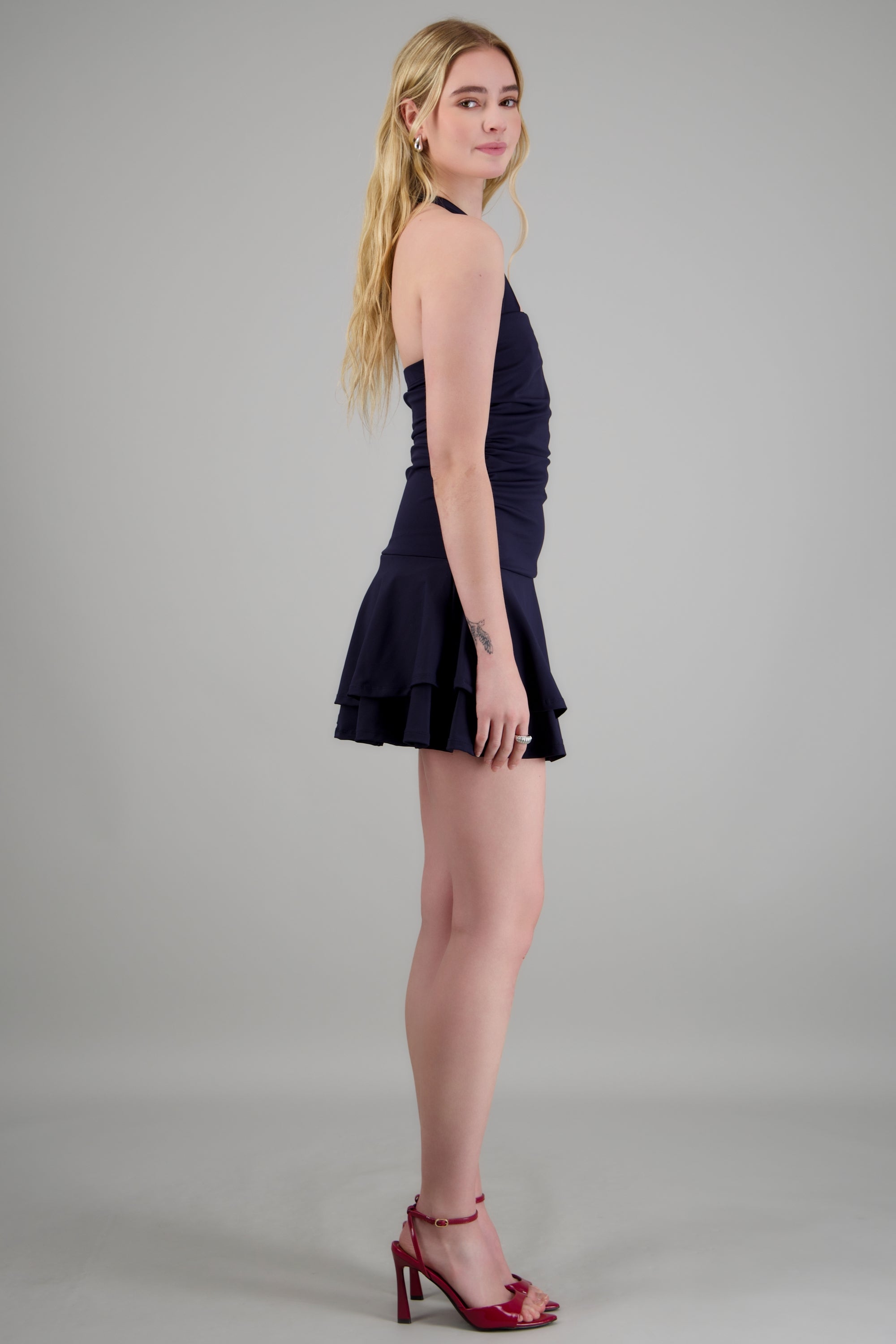 Vestido mini strapless halter MARINO