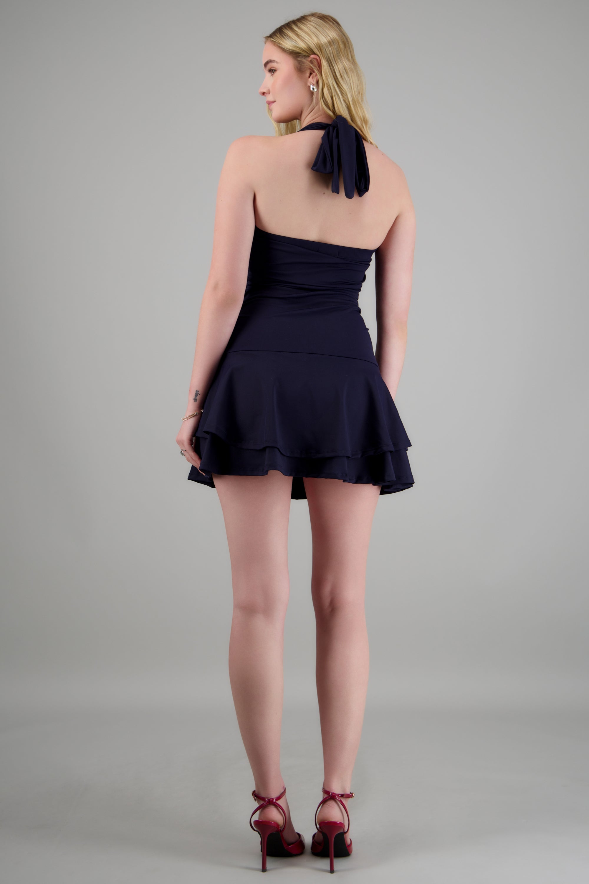 Vestido mini strapless halter MARINO
