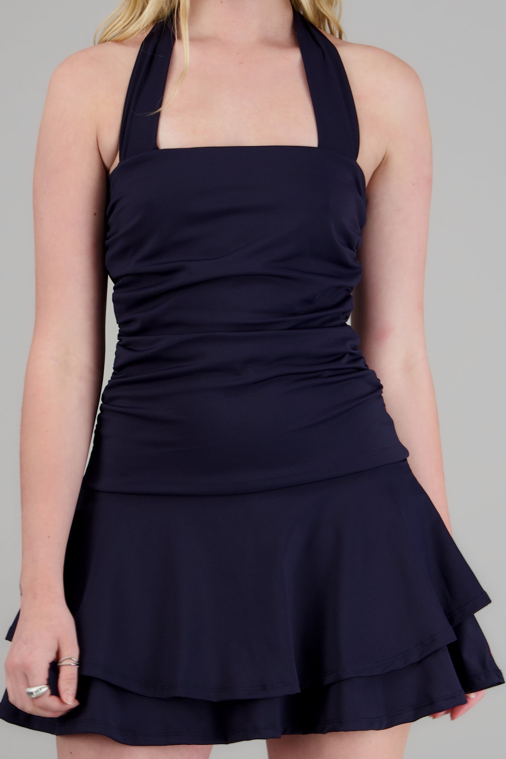 Vestido mini strapless halter MARINO