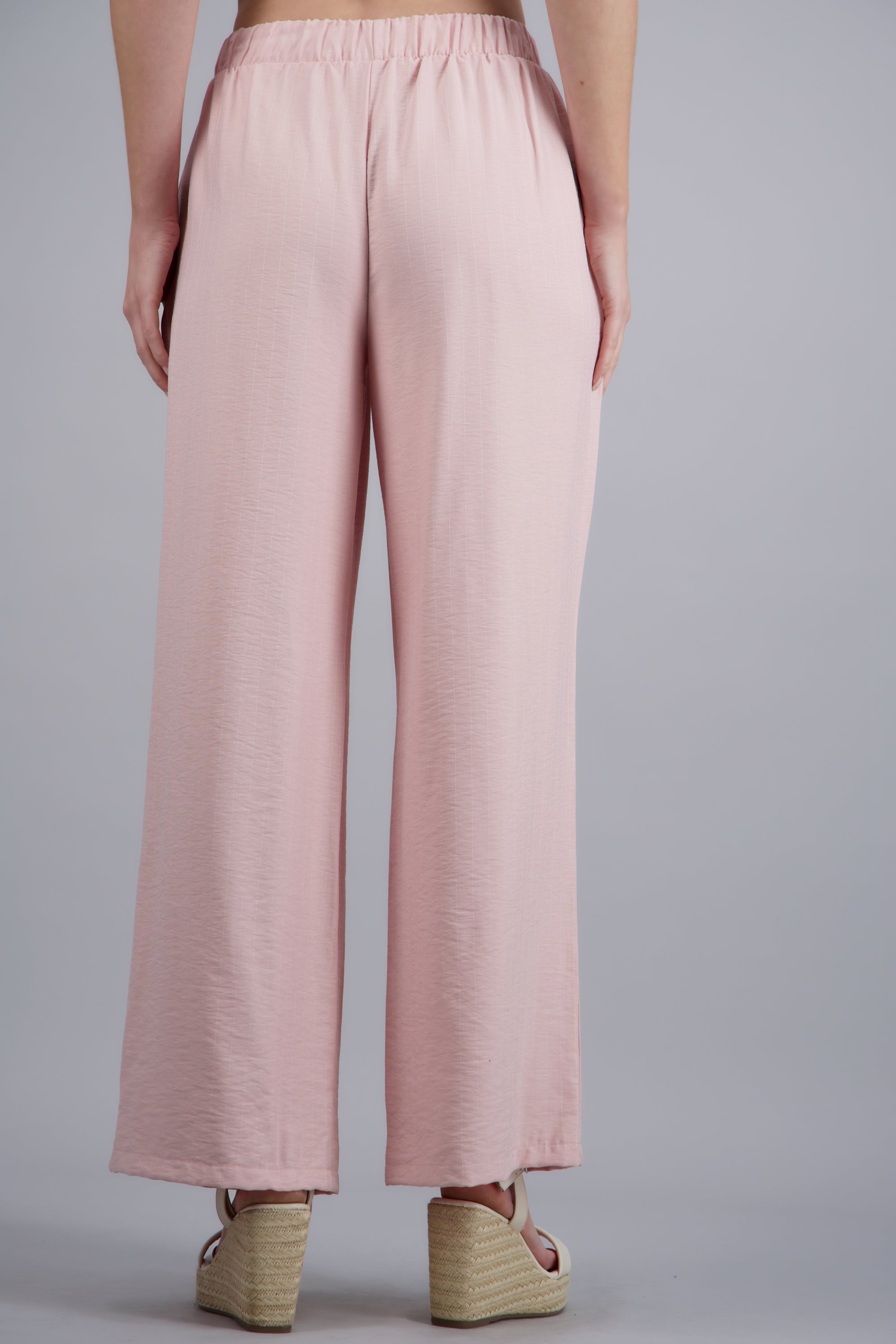 Pantalon recto con resorte ROSA PASTEL