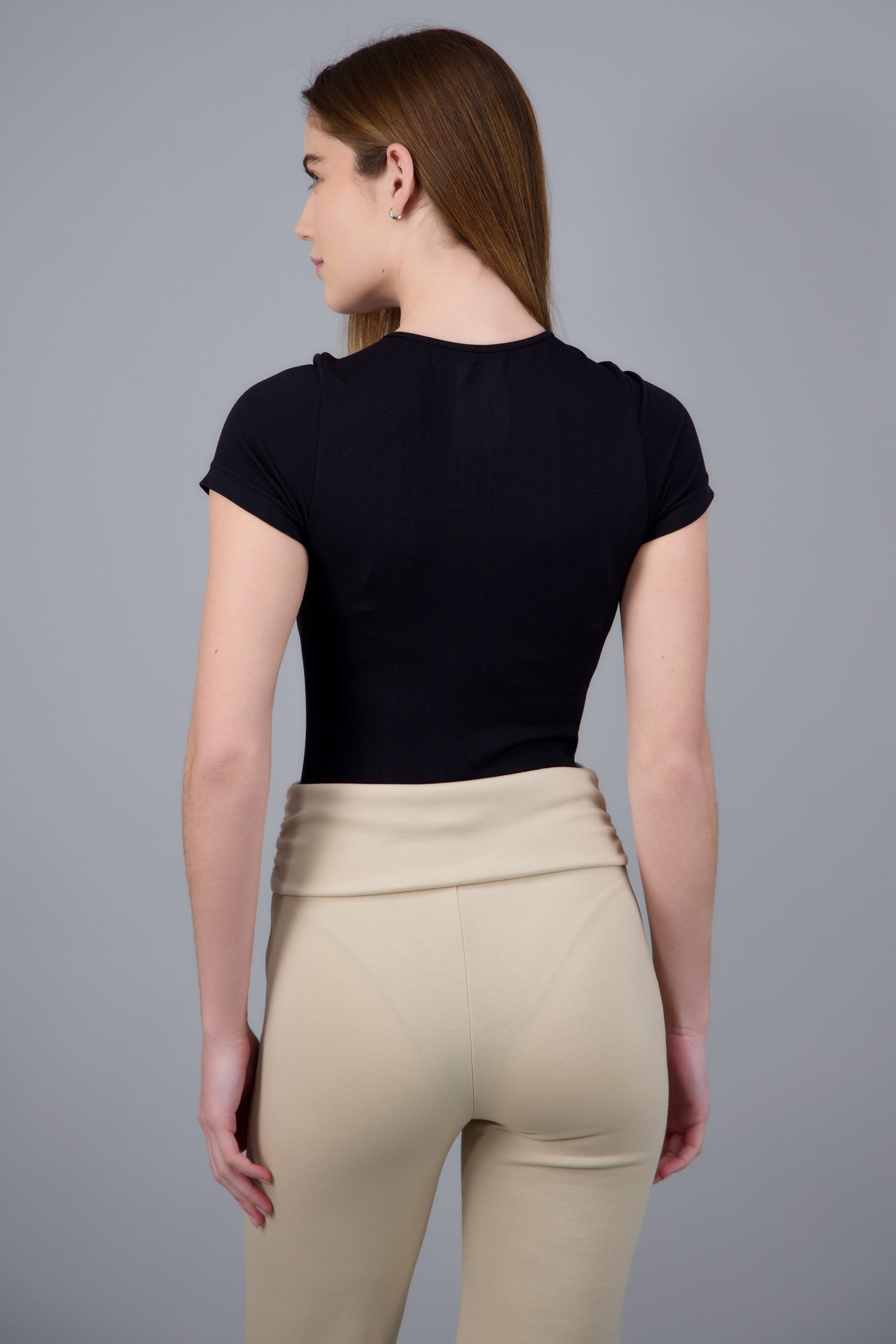 Body seamless manga corta NEGRO