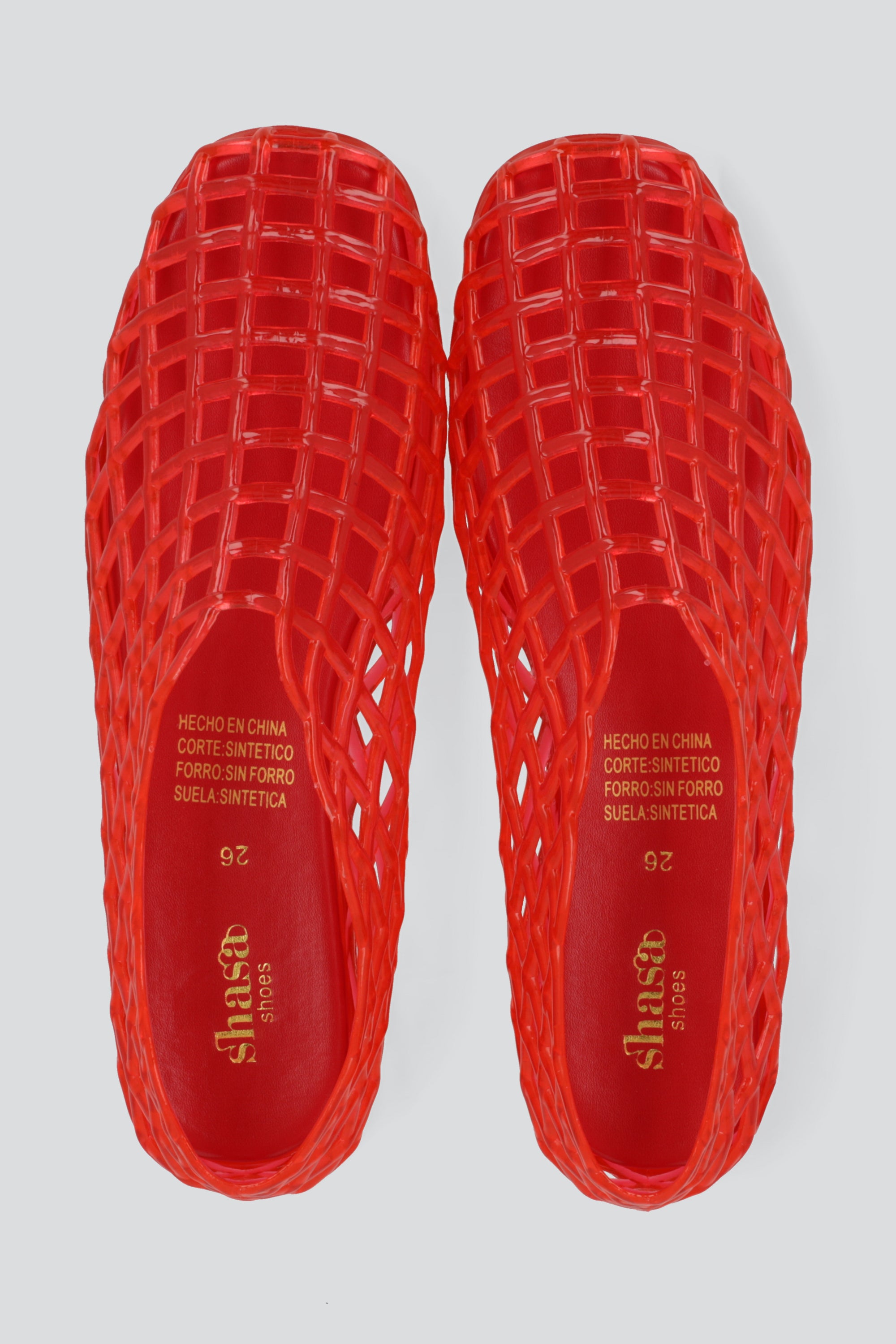 Flat tejida jelly ROJO