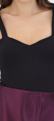 Falda midi satinada lisa