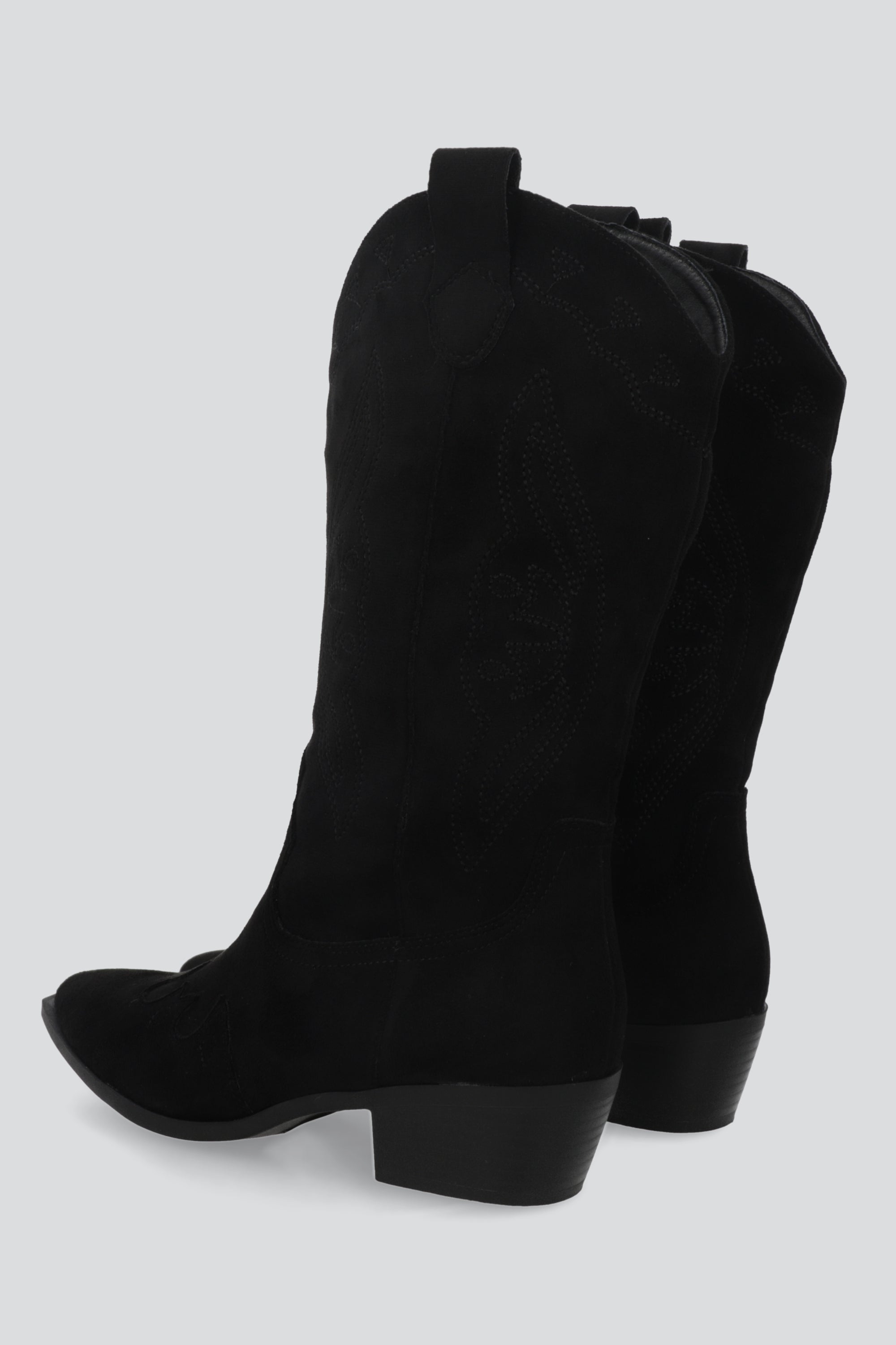 Bota vaquera bordada gamucina NEGRO