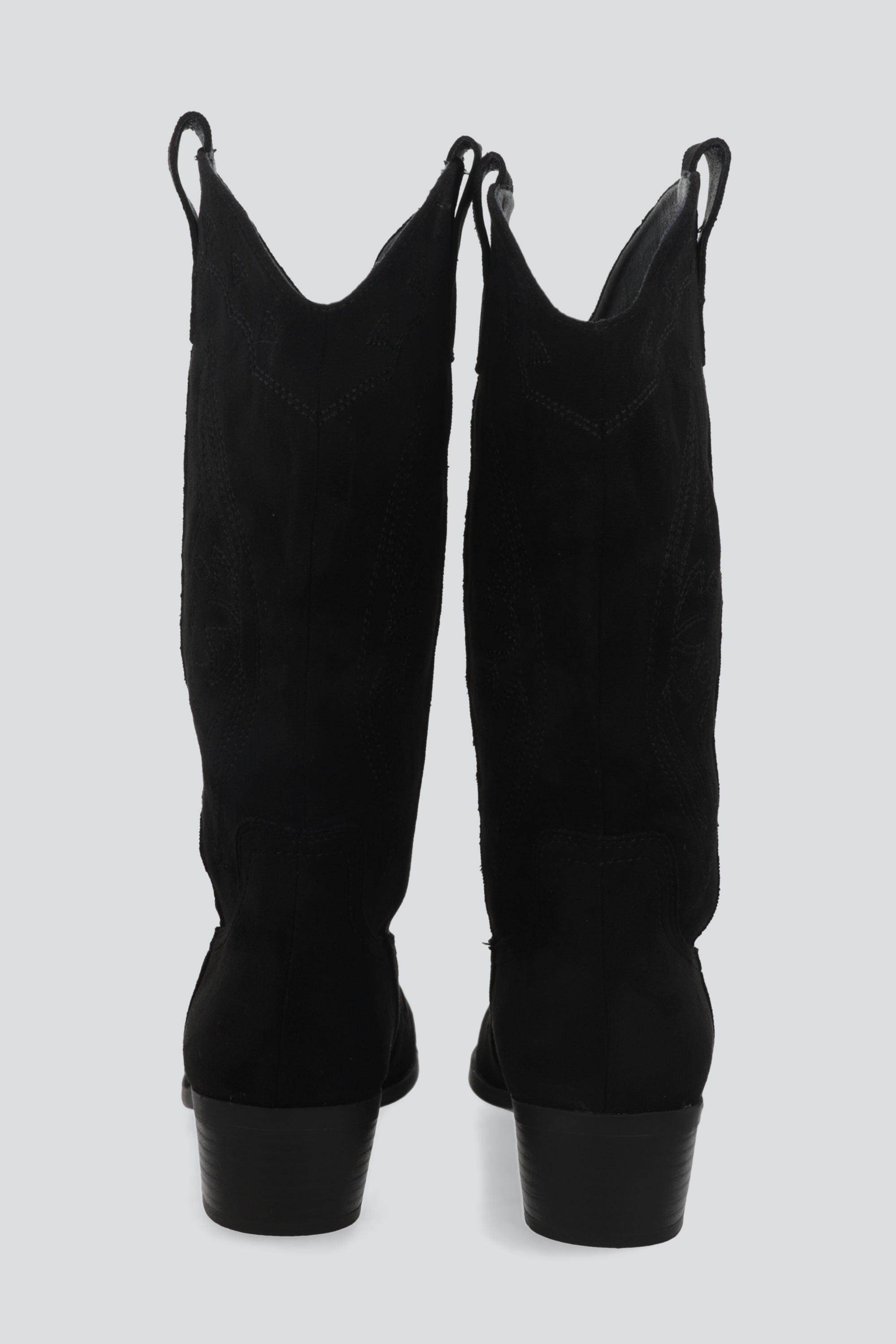 Bota vaquera bordada gamucina NEGRO