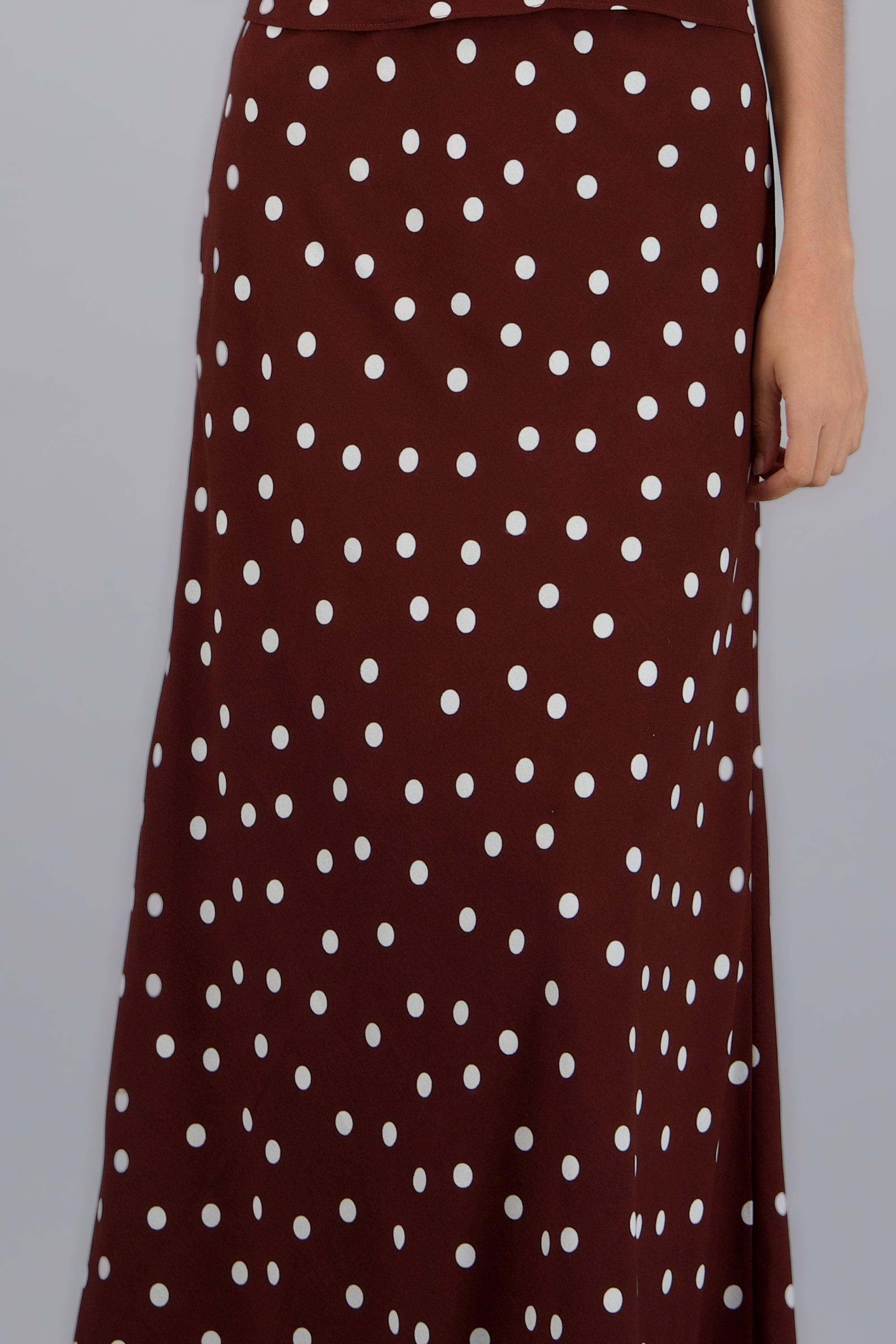 Falda maxi estampado polka dots CAFE COMBO