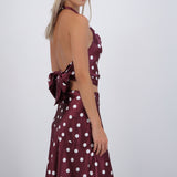 Top de satin halter polka dots