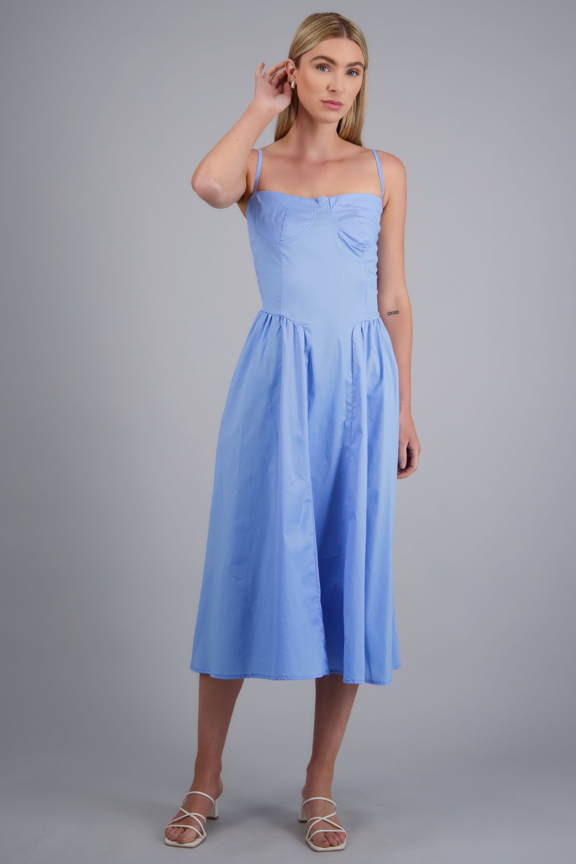 Vestido largo tirantes AZUL PASTEL