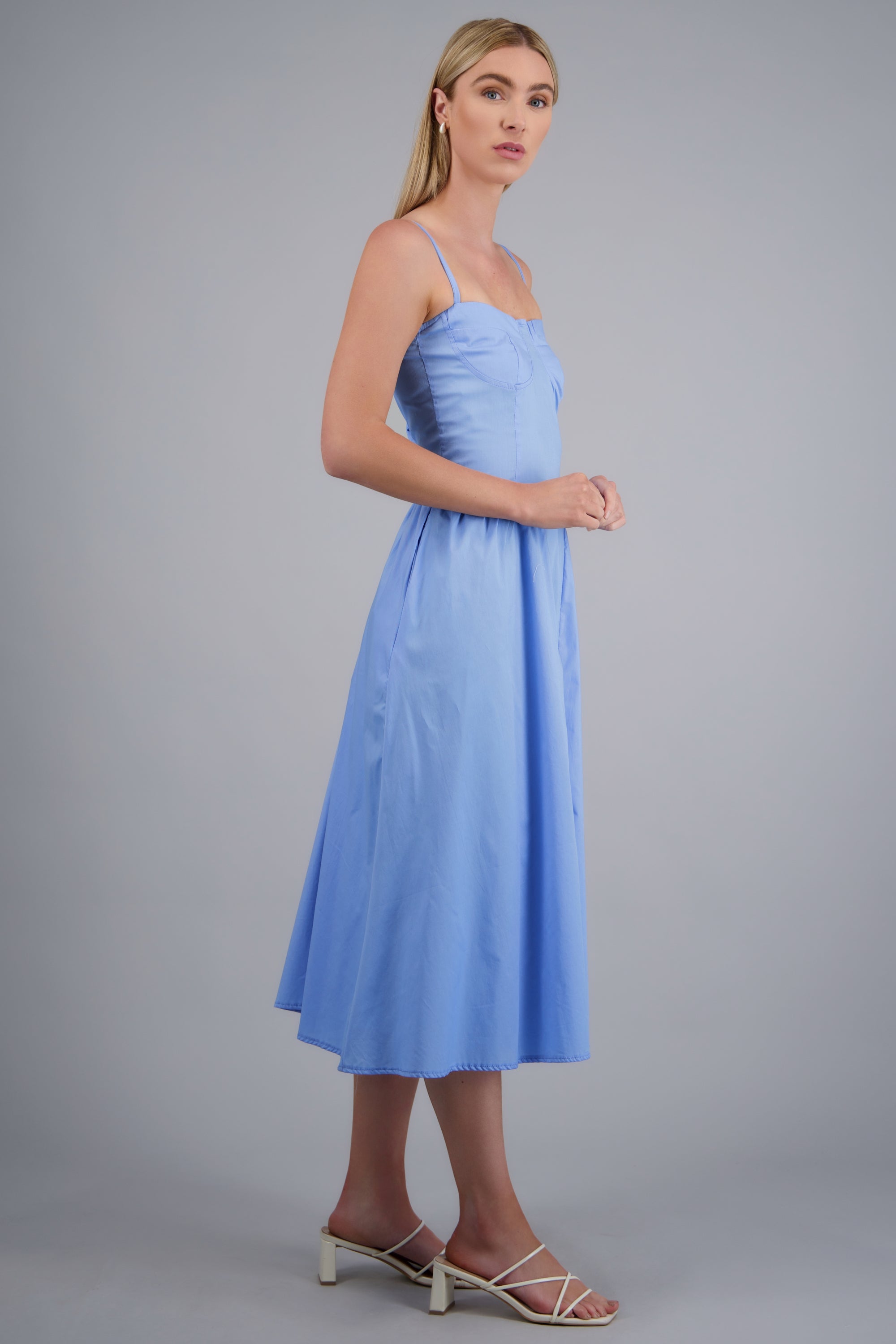 Vestido largo tirantes AZUL PASTEL
