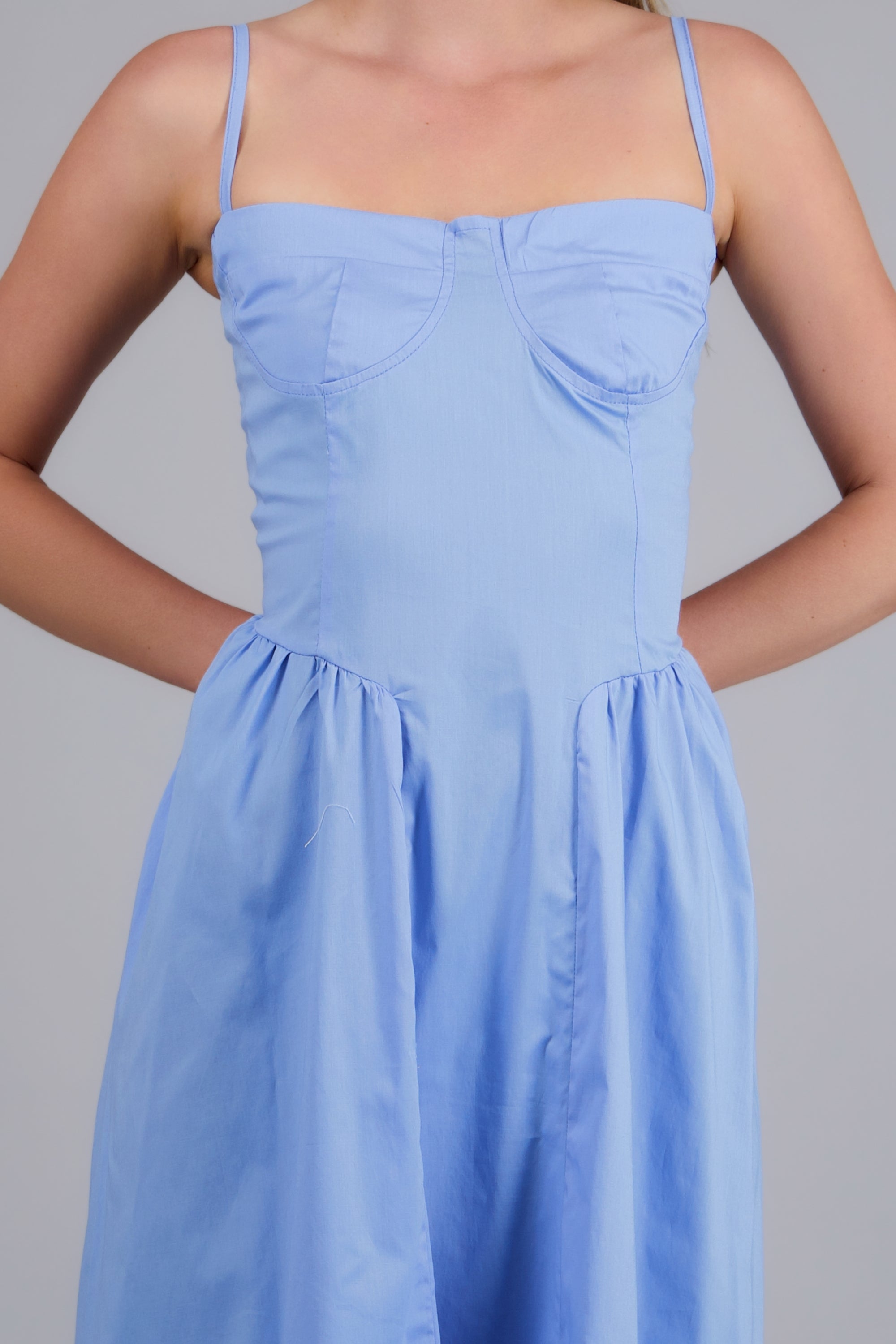 Vestido largo tirantes AZUL PASTEL