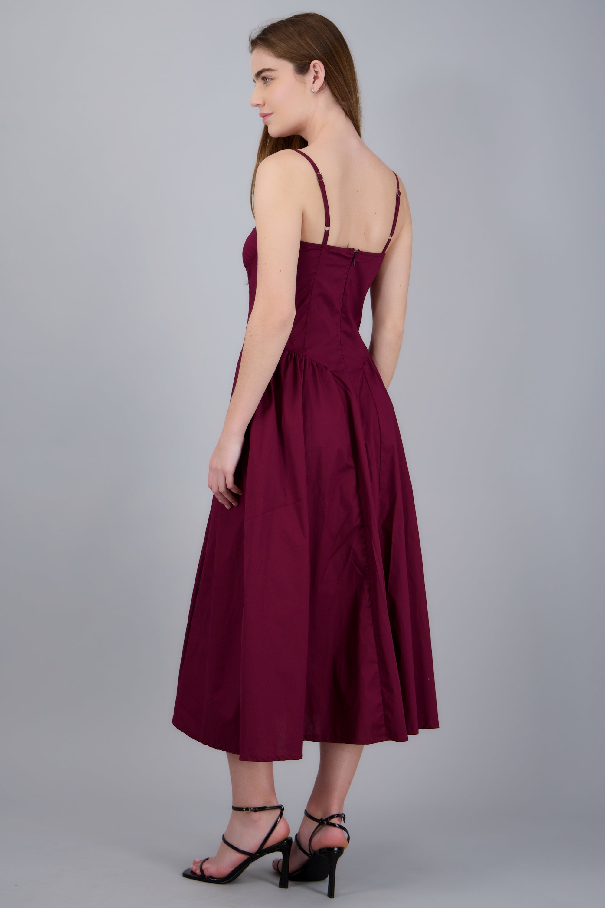 Vestido largo tirantes VINO