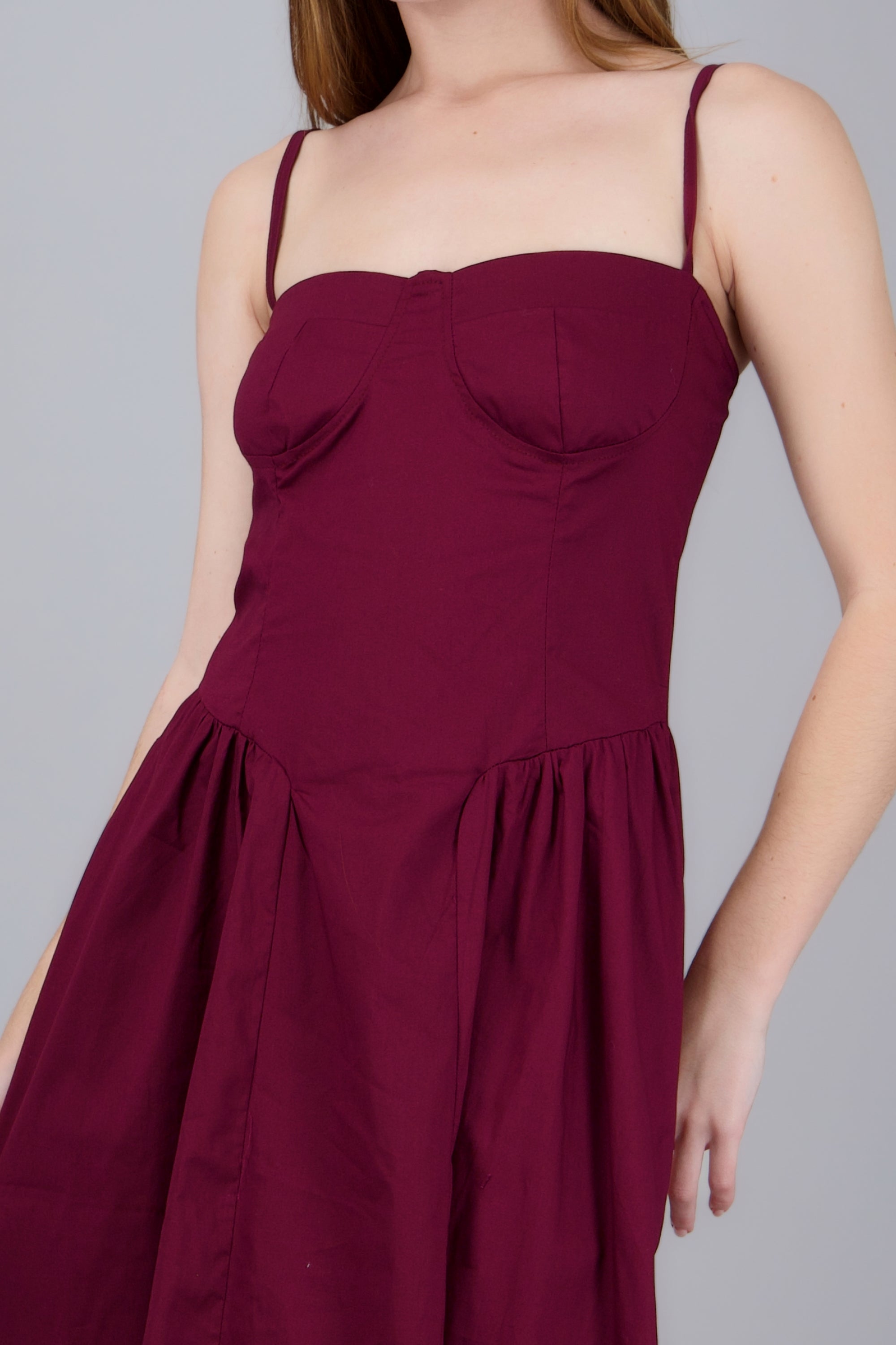 Vestido largo tirantes VINO
