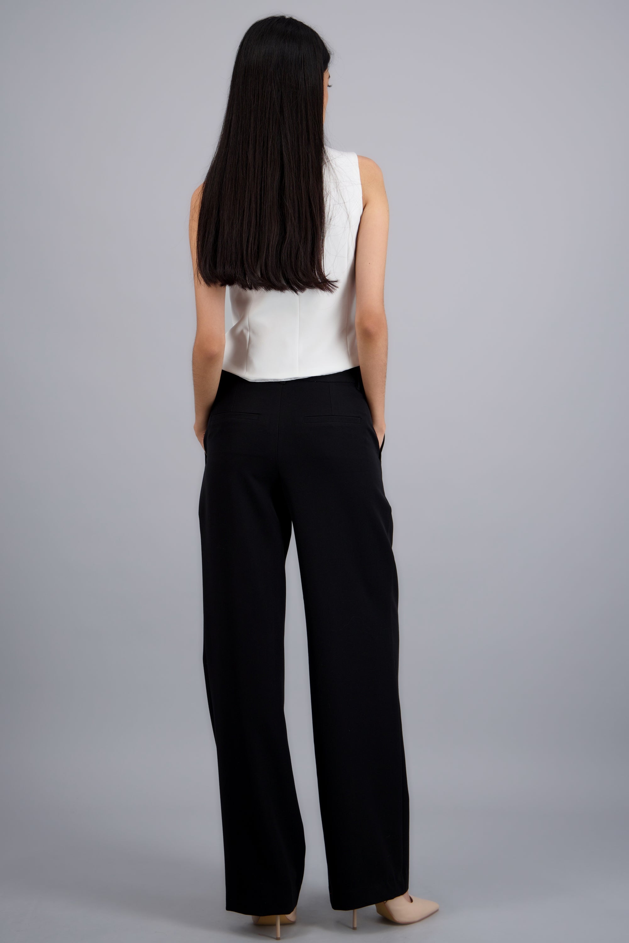 Pantalon sastre effortless con pinzas NEGRO