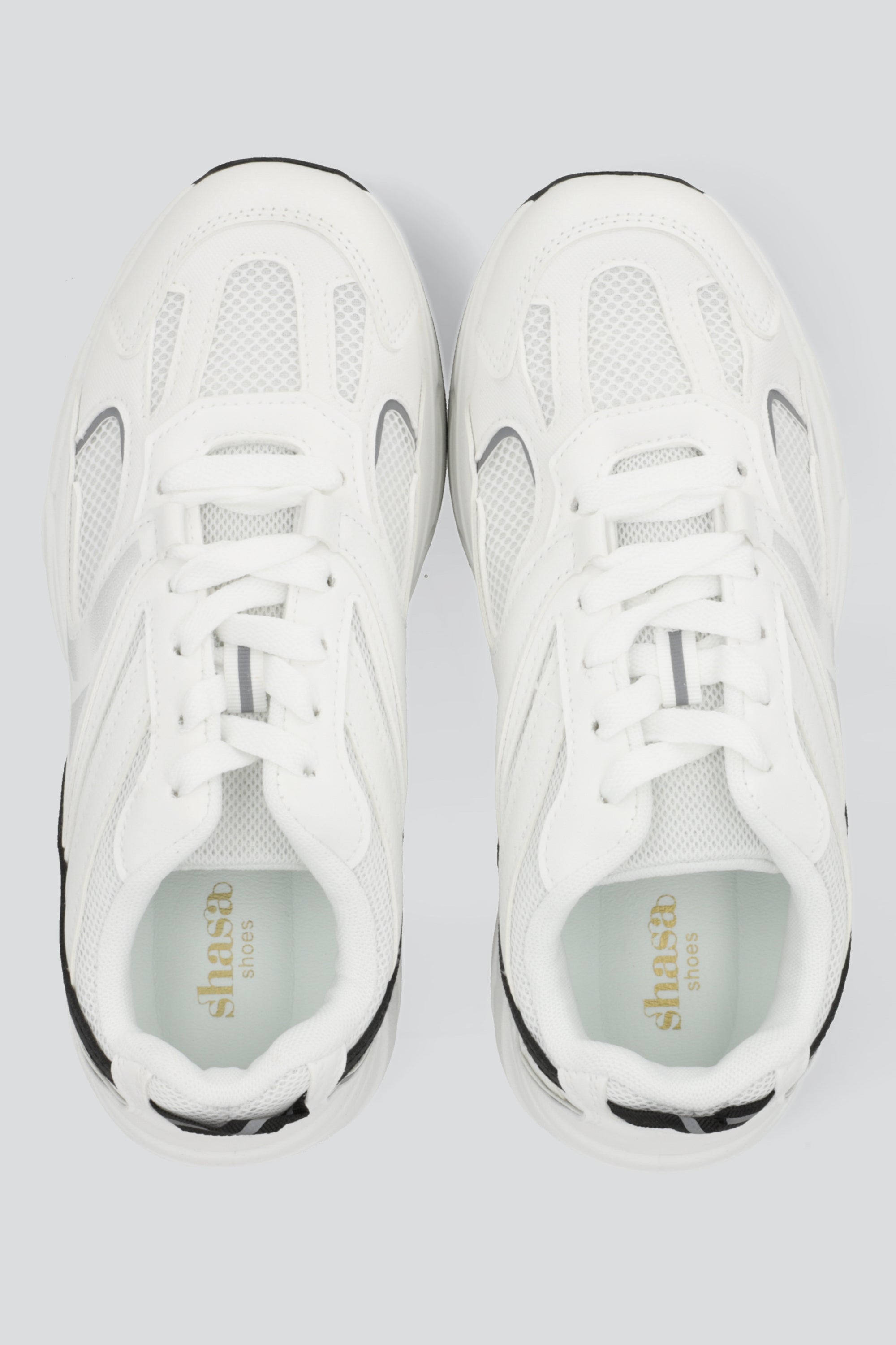 Tenis runner plataforma lineas contraste BLANCO