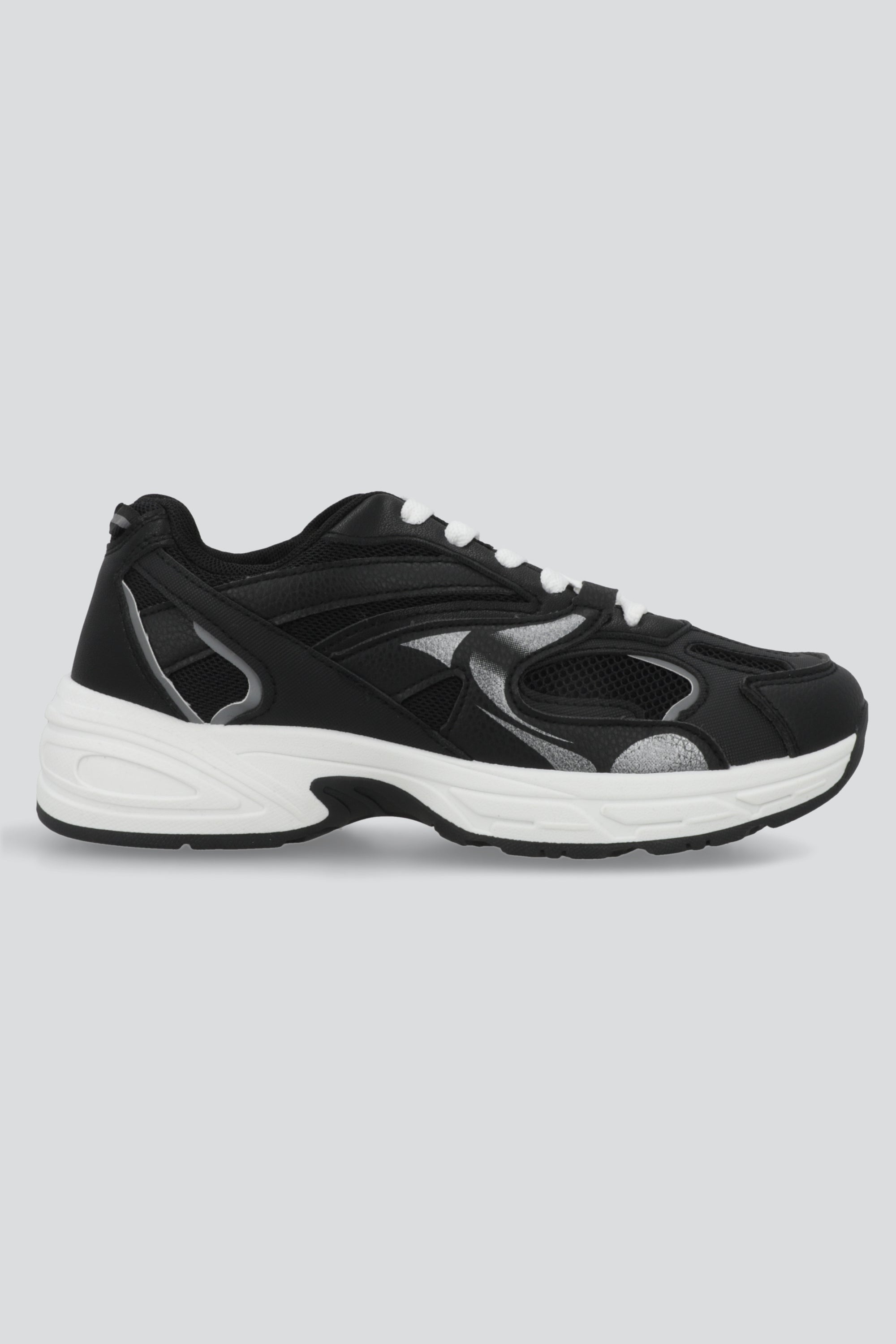 Tenis runner plataforma lineas contraste NEGRO