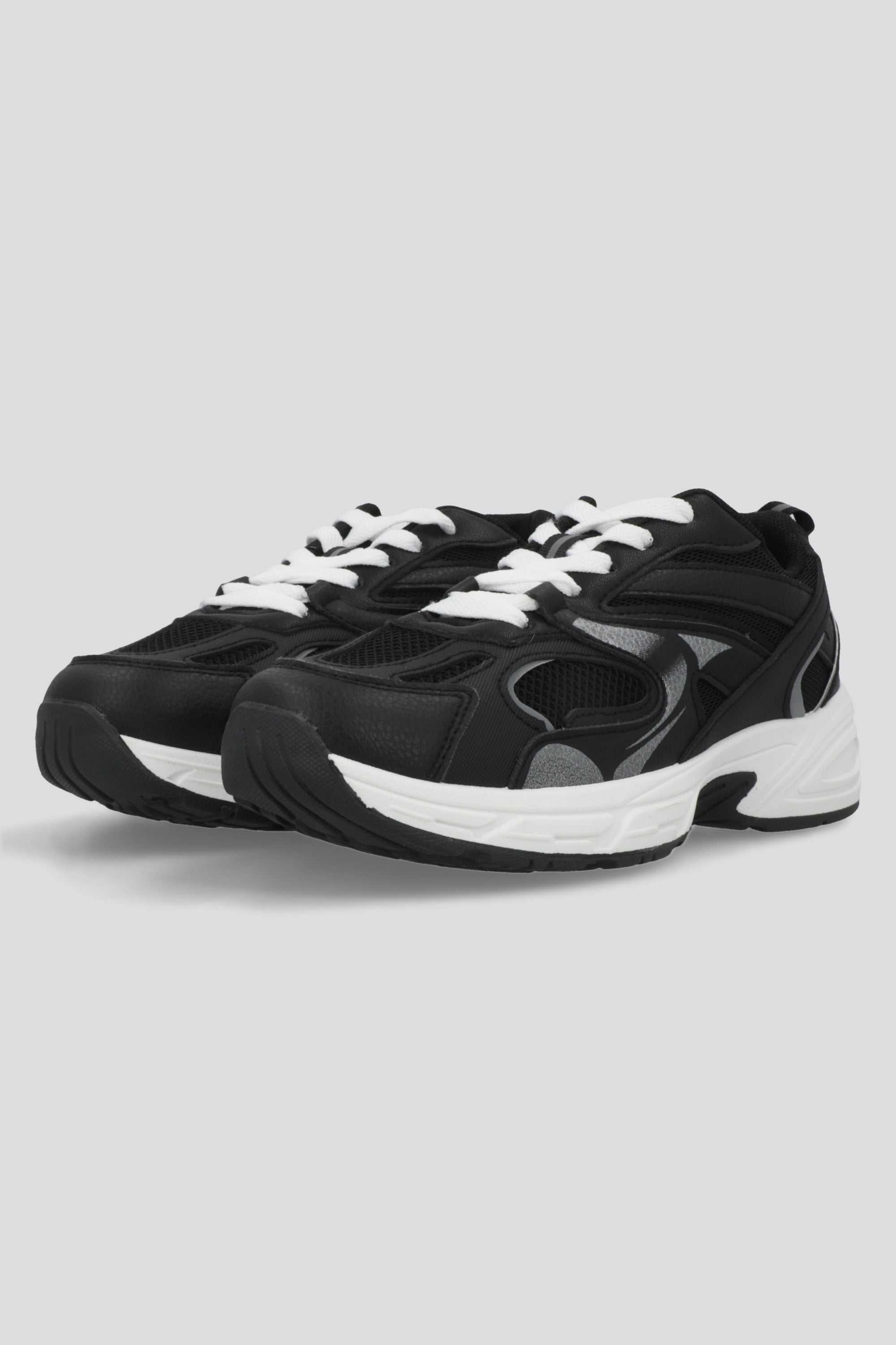 Tenis runner plataforma lineas contraste NEGRO